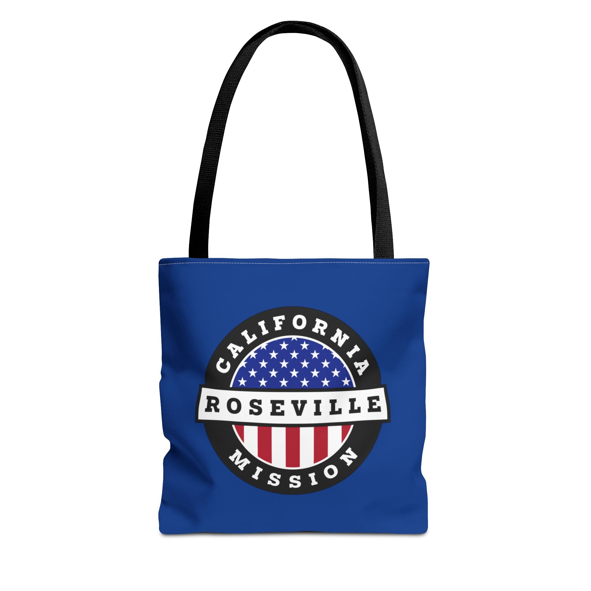 California Roseville Mission USA Flag Logo Tote Bag Blue - Mission Wishlist - LDS Missionary Gift Store