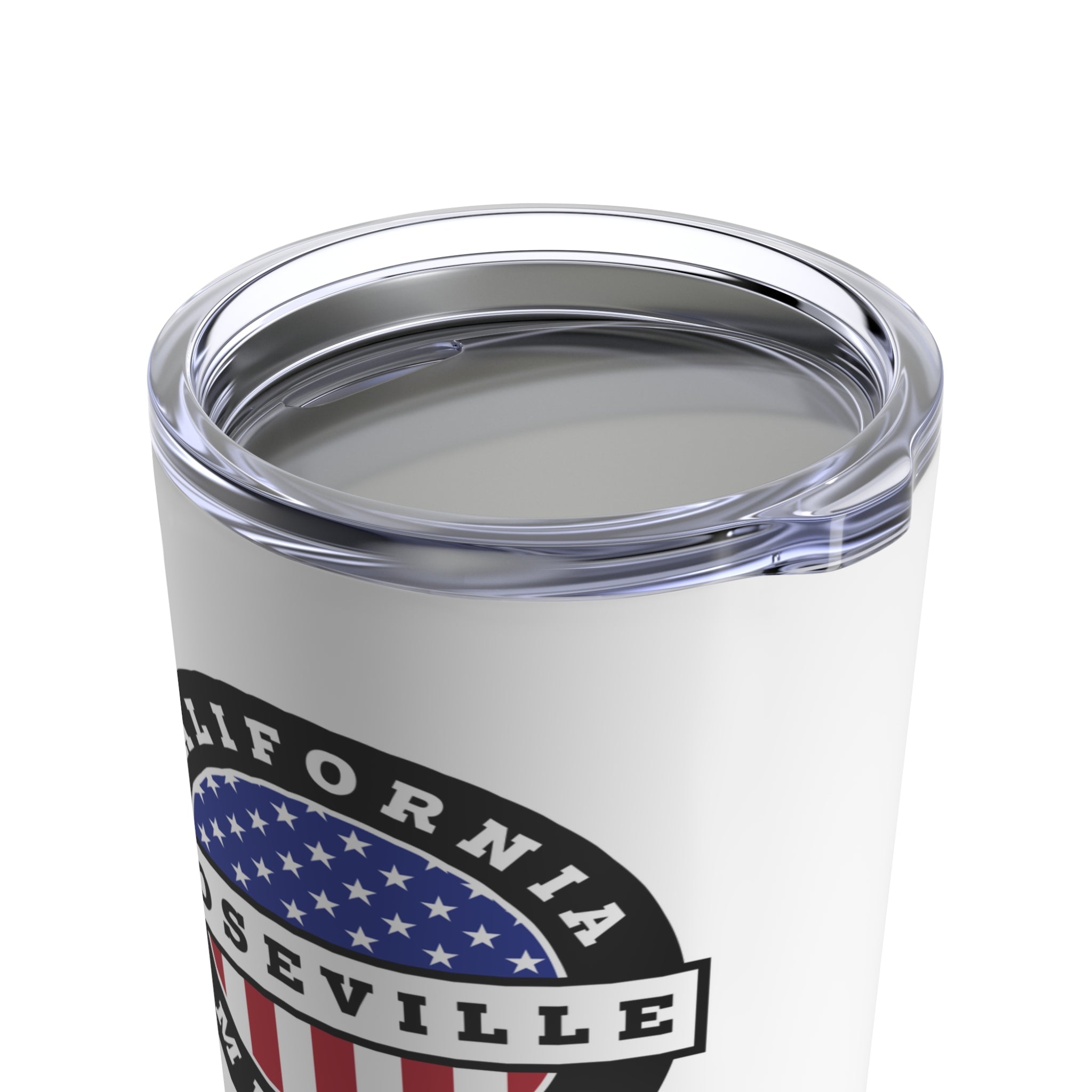California Roseville Mission USA Flag Logo Tumbler 20oz White - Latter-Day Saint LDS Missionary Gift - Book of Mormon