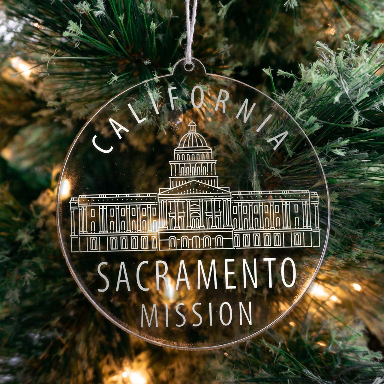 California Sacramento Mission Christmas Ornament - Latter-Day Saint LDS Missionary Gift - Book of Mormon
