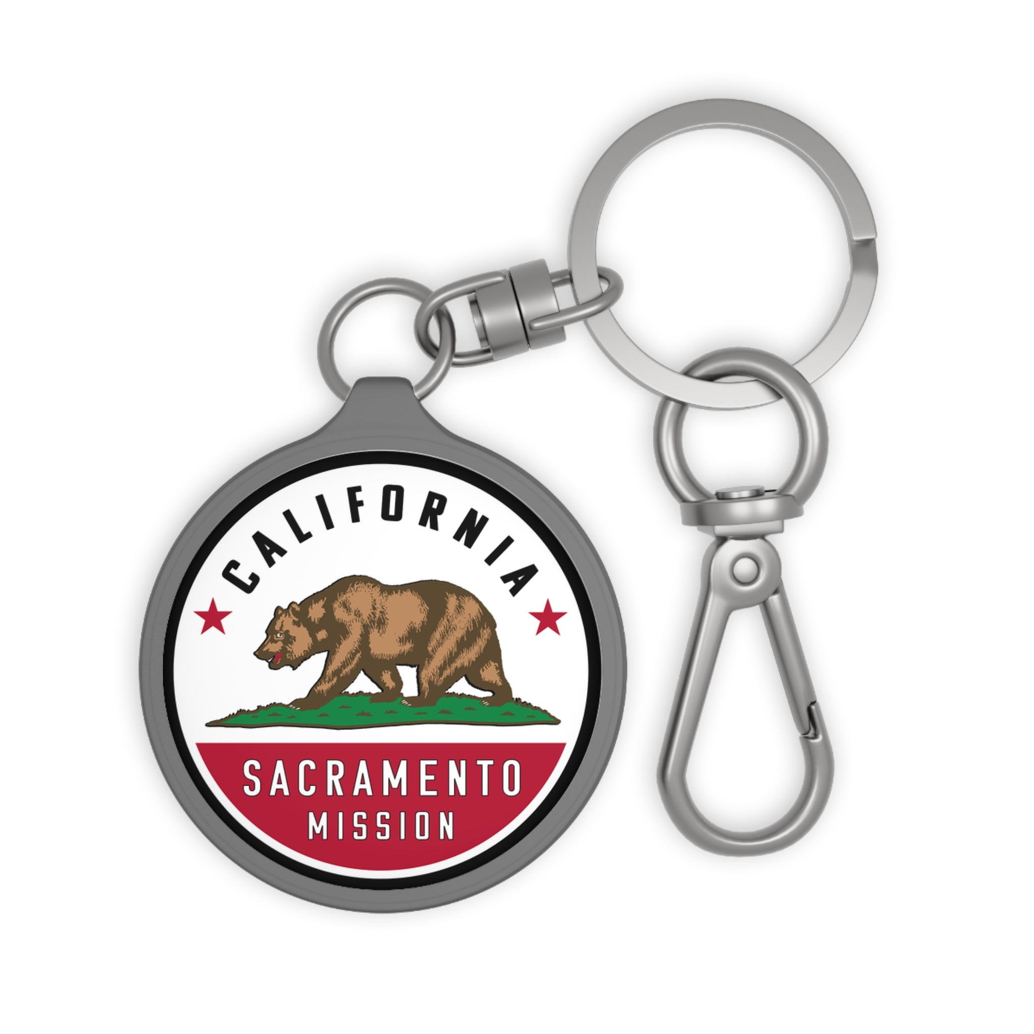 California Sacramento Mission State Flag Logo Key Tag - Latter-Day Saint LDS Missionary Gift - Book of Mormon