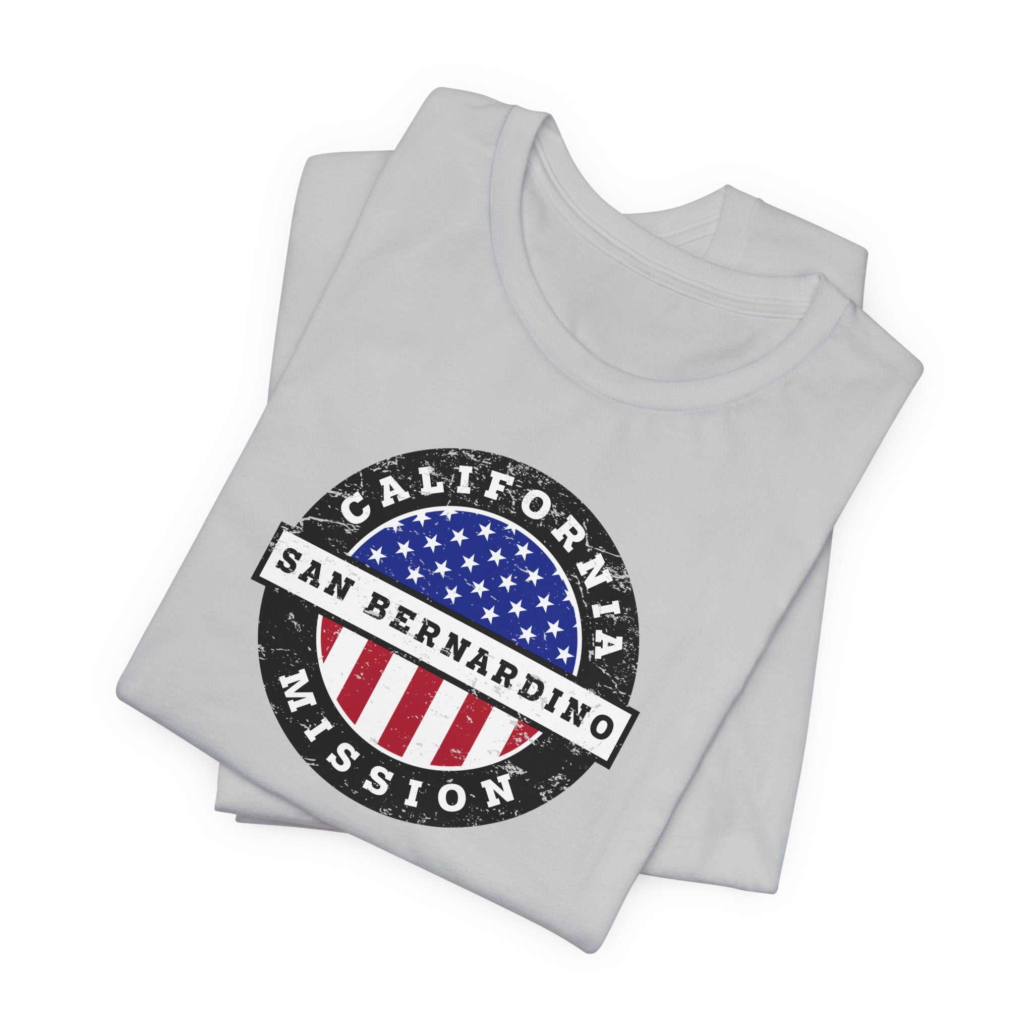 California Sacramento Mission Vintage Circular USA Flag T-Shirt - Latter-Day Saint LDS Missionary Gift - Book of Mormon