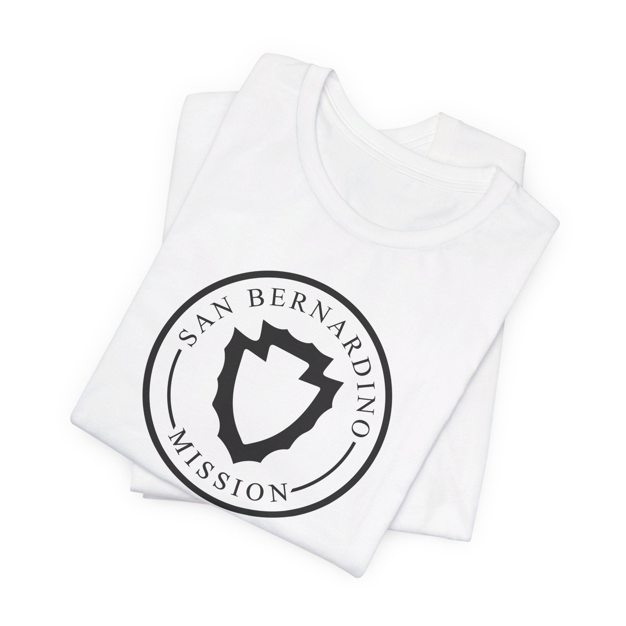California San Bernardino Mission Circular Monochrome Logo T-Shirt - Mission Wishlist - LDS Missionary Gift Store