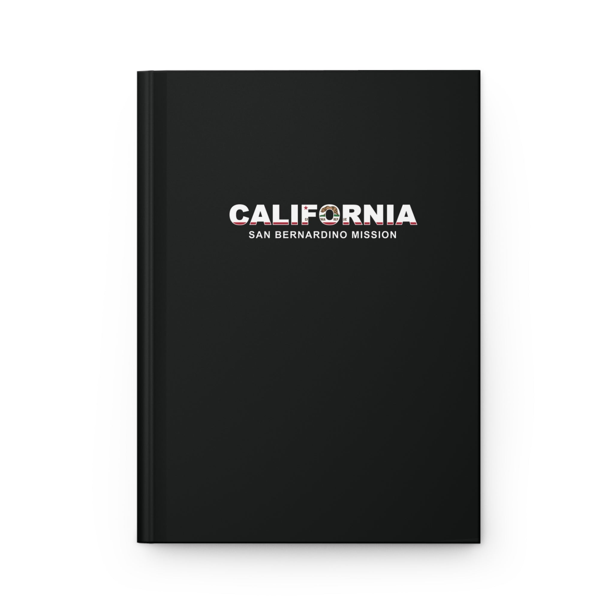 California San Bernardino Mission Flag Title Black Hardcover Journal Matte - Mission Wishlist - LDS Missionary Gift Store