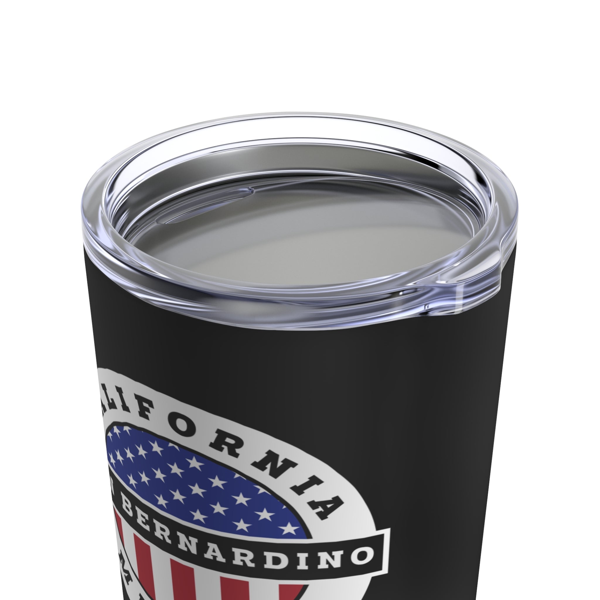 California San Bernardino Mission USA Flag Logo Tumbler 20oz Black - Mission Wishlist - LDS Missionary Gift Store
