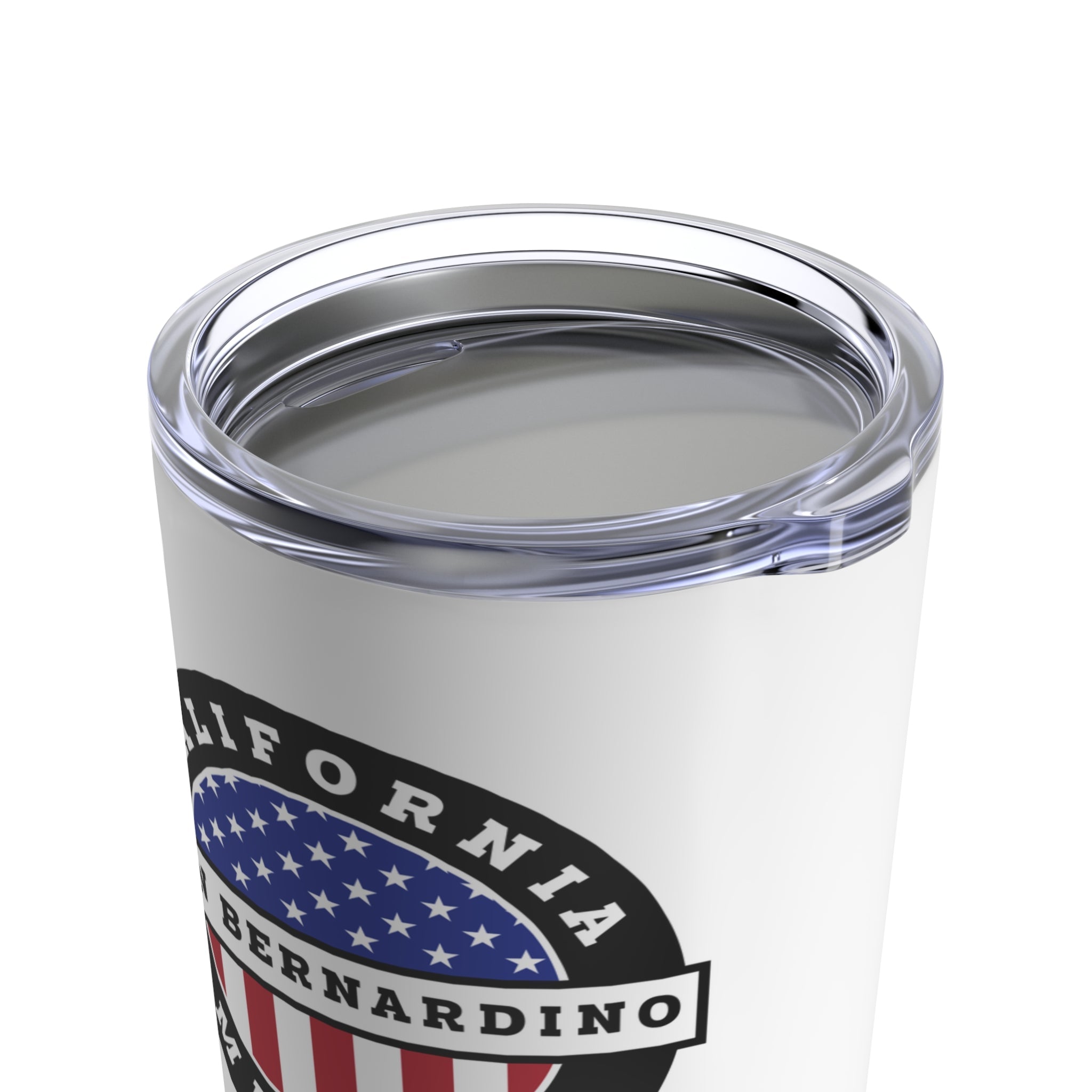 California San Bernardino Mission USA Flag Logo Tumbler 20oz White - Mission Wishlist - LDS Missionary Gift Store