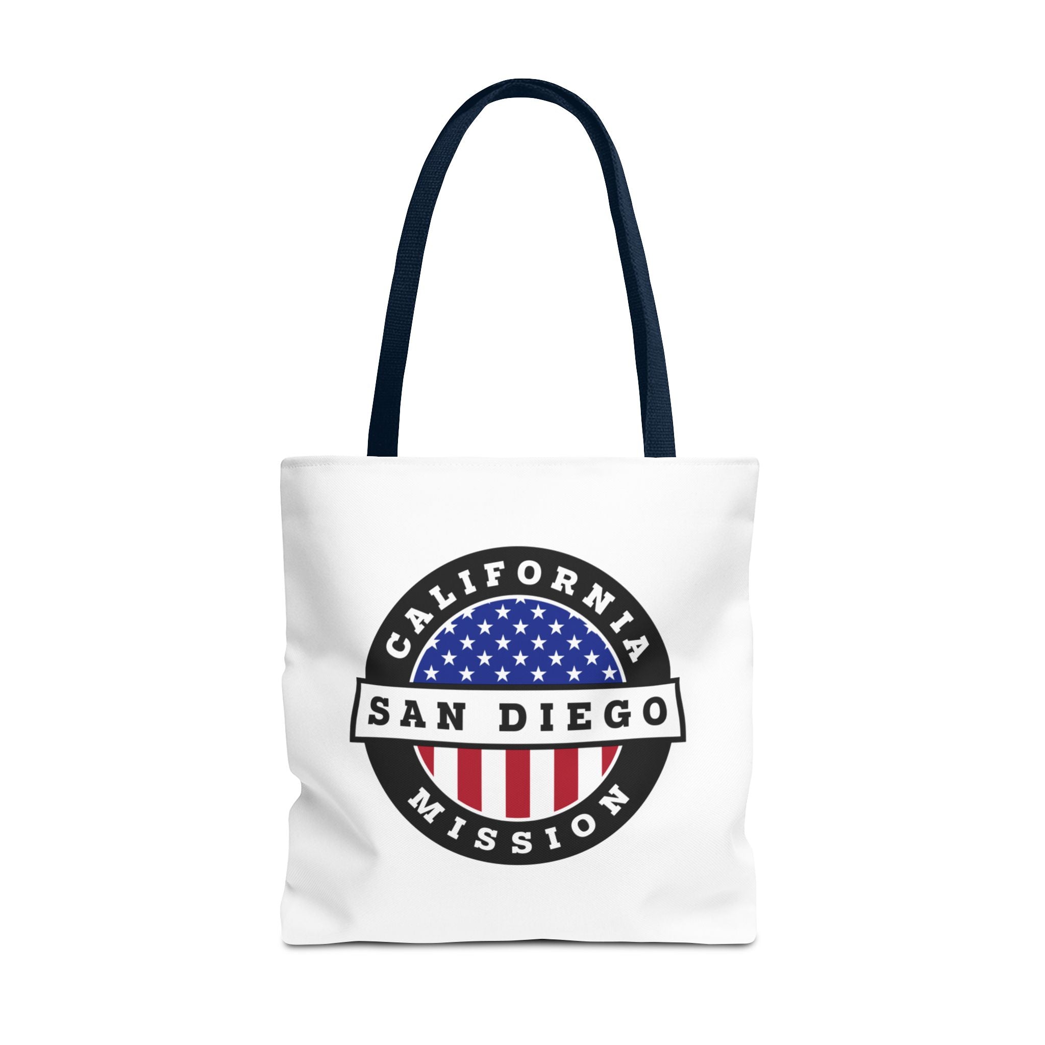 California San Diego Mission USA Flag Logo Tote Bag White - Mission Wishlist - LDS Missionary Gift Store