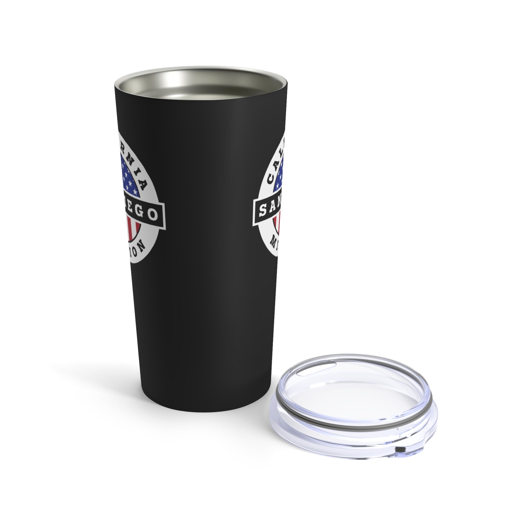 California San Diego Mission USA Flag Logo Tumbler 20oz Black - Mission Wishlist - LDS Missionary Gift Store