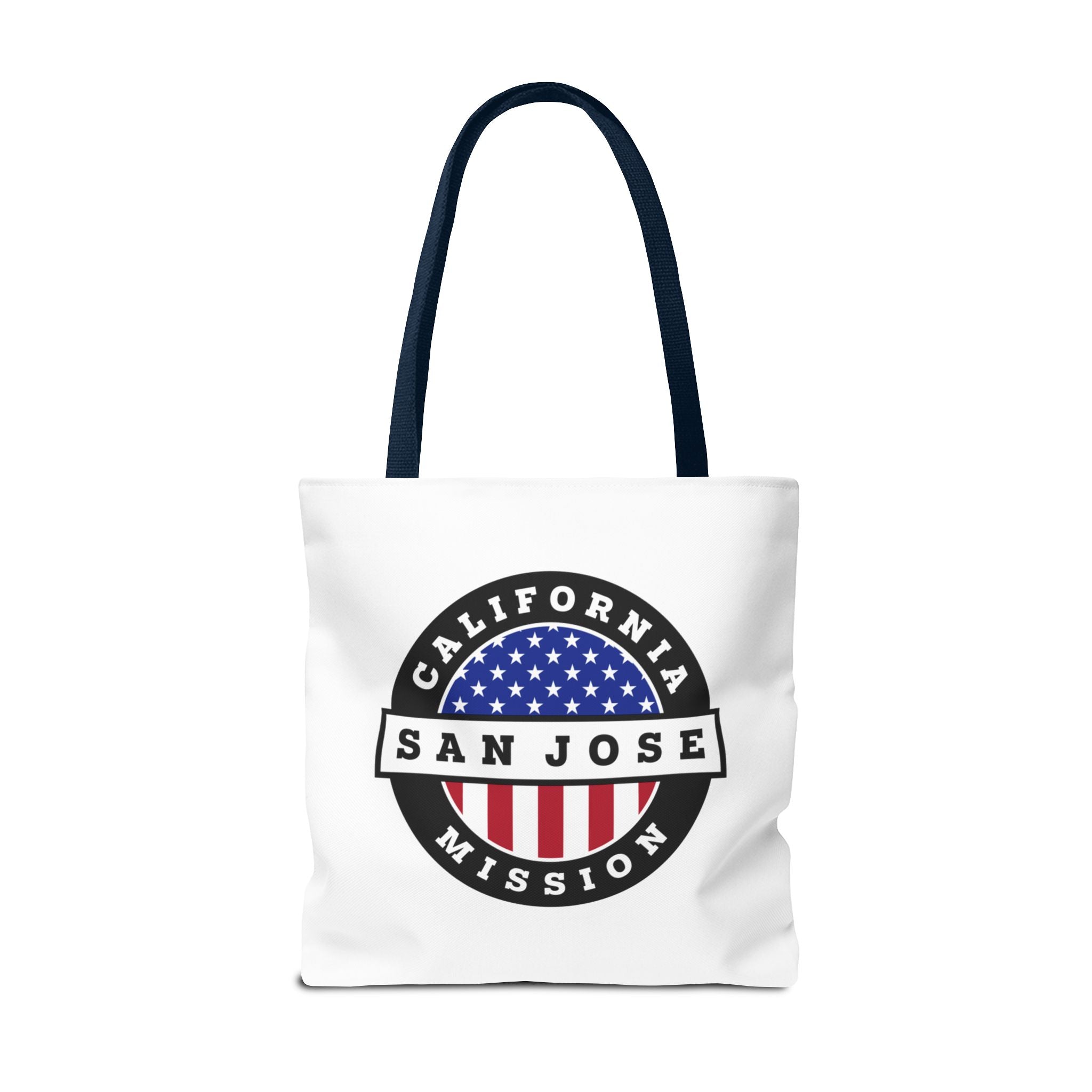 California San Jose Mission USA Flag Logo Tote Bag White - Mission Wishlist - LDS Missionary Gift Store