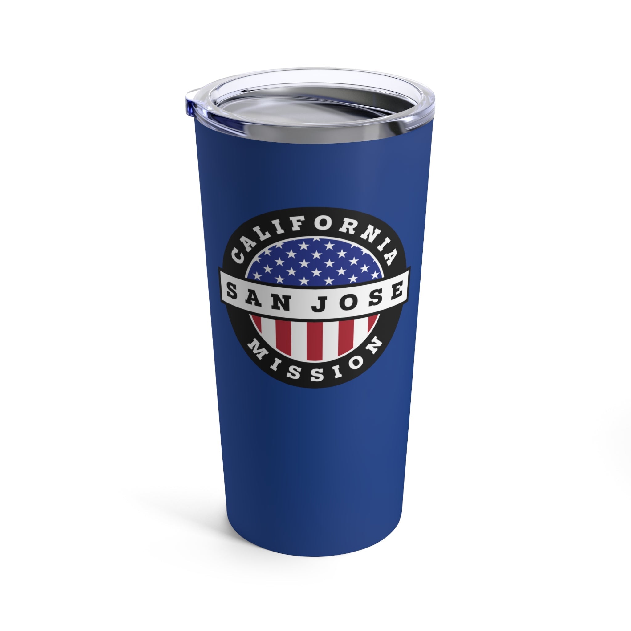 California San Jose Mission USA Flag Logo Tumbler 20oz Blue - Latter-Day Saint LDS Missionary Gift - Book of Mormon