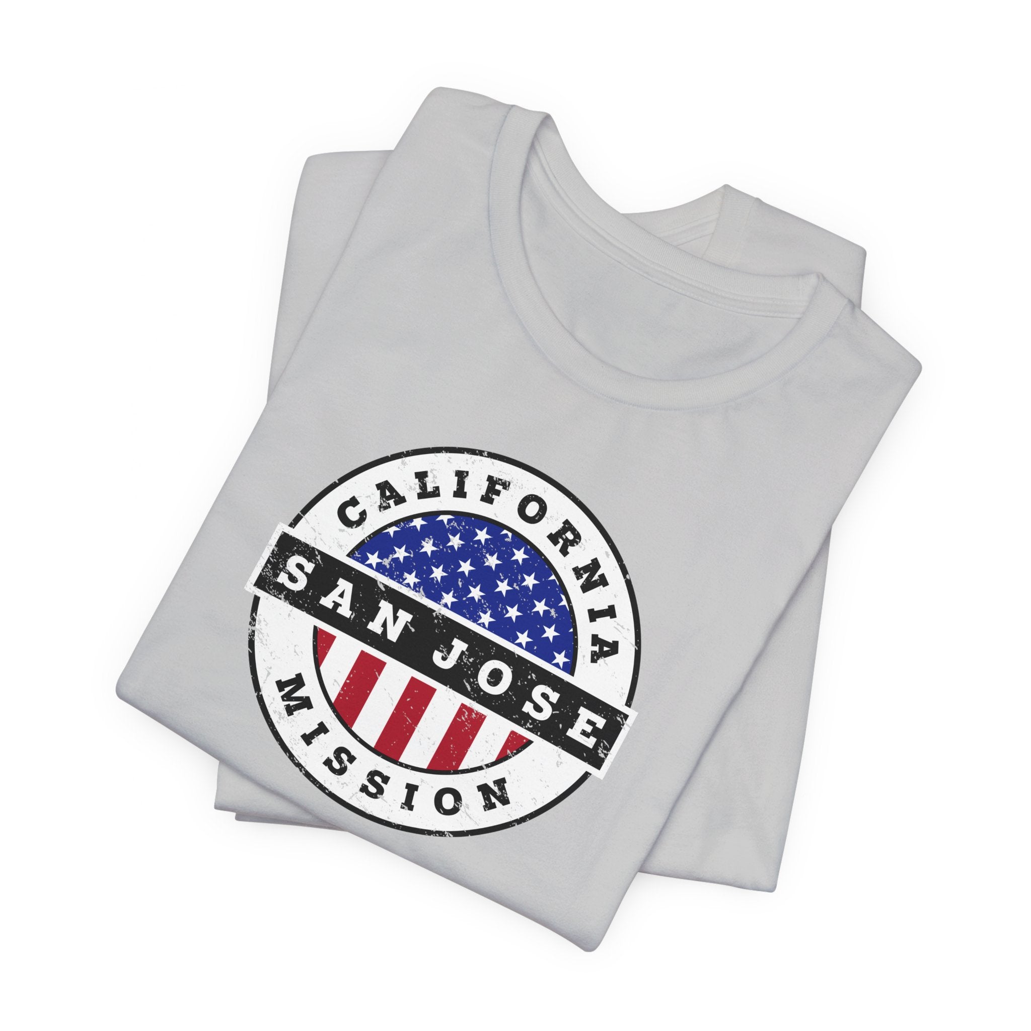 California San Jose Mission Vintage Circular USA Flag T-Shirt - Latter-Day Saint LDS Missionary Gift - Book of Mormon