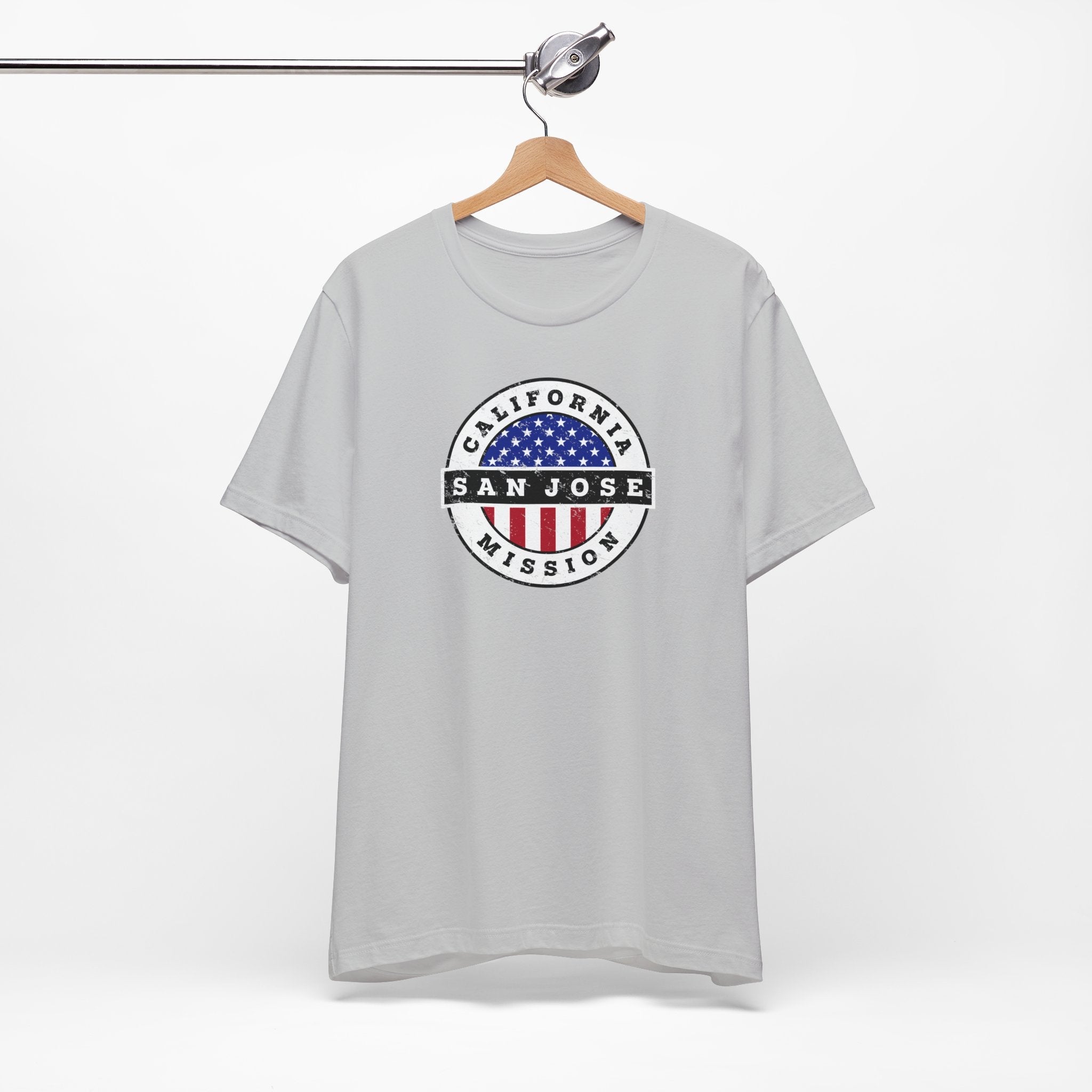 California San Jose Mission Vintage Circular USA Flag T-Shirt - Latter-Day Saint LDS Missionary Gift - Book of Mormon