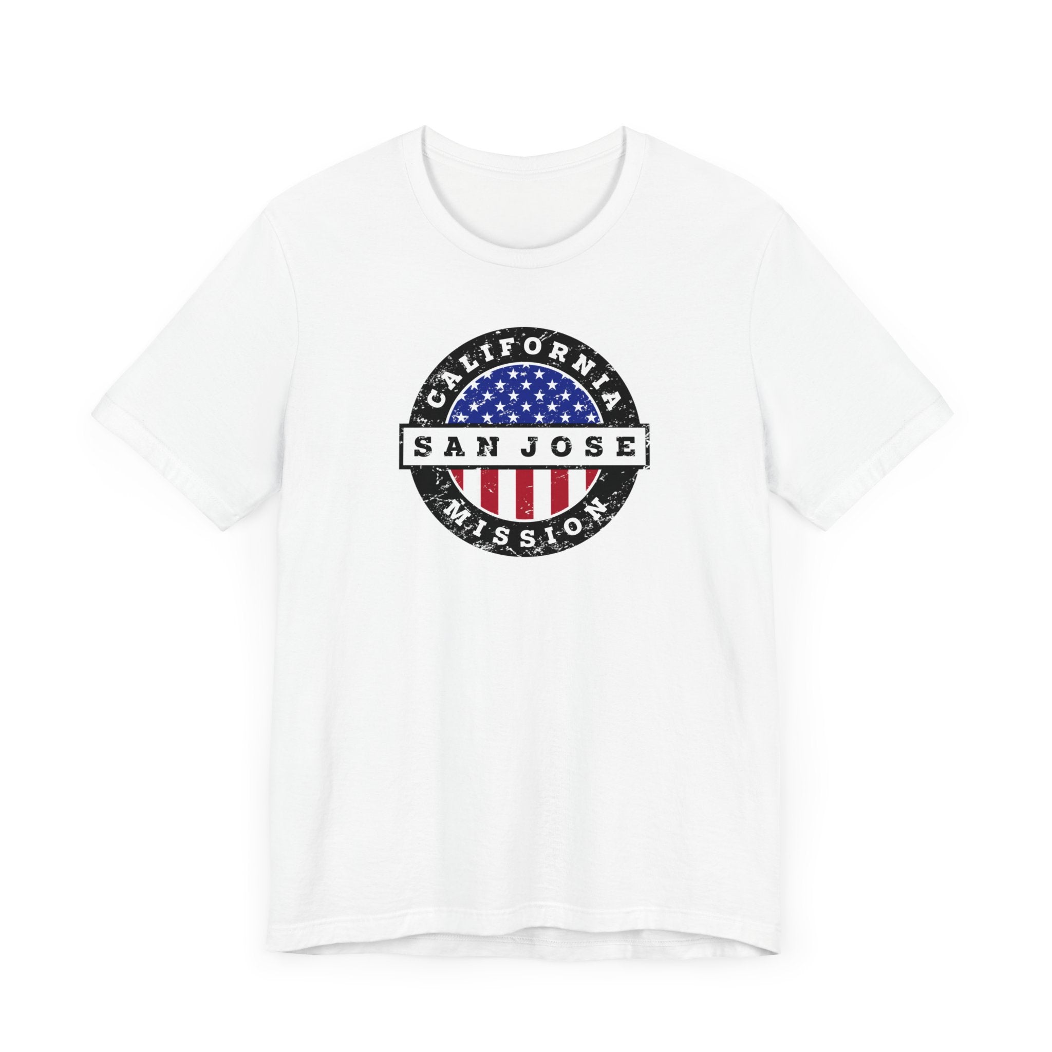 California San Jose Mission Vintage Circular USA Flag T-Shirt - Latter-Day Saint LDS Missionary Gift - Book of Mormon
