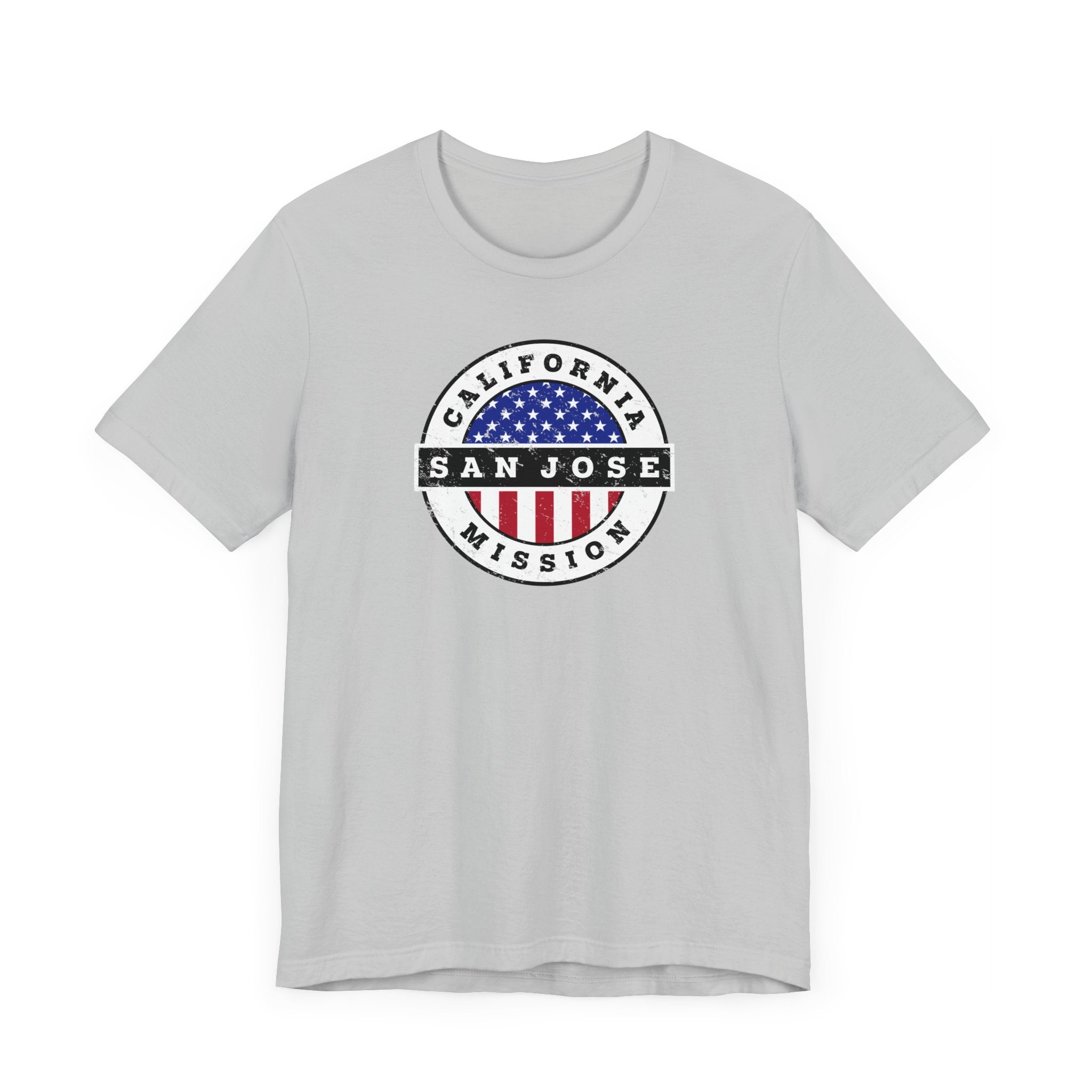 California San Jose Mission Vintage Circular USA Flag T-Shirt - Latter-Day Saint LDS Missionary Gift - Book of Mormon