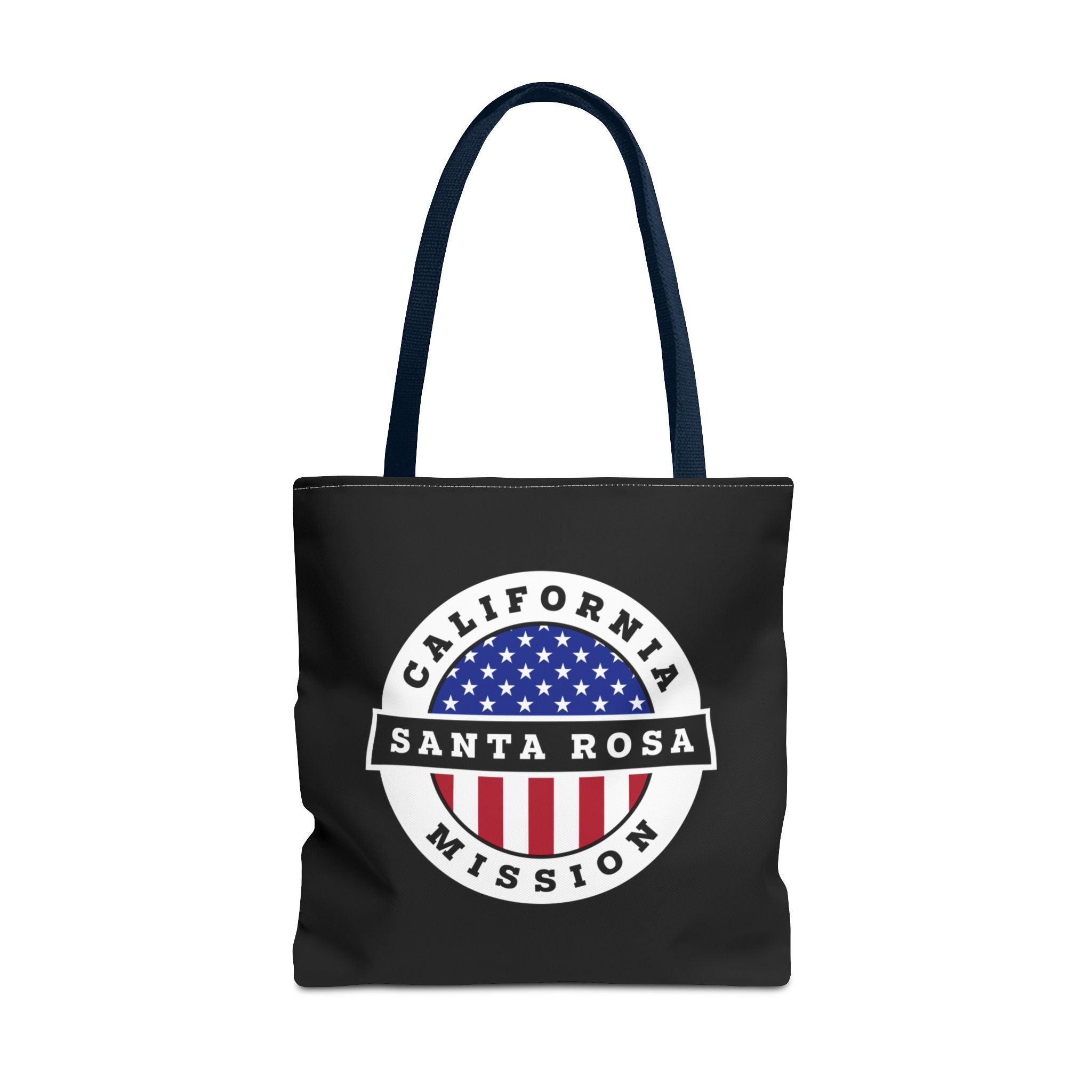 California Santa Rosa Mission USA Flag Logo Tote Bag Black - Mission Wishlist - LDS Missionary Gift Store