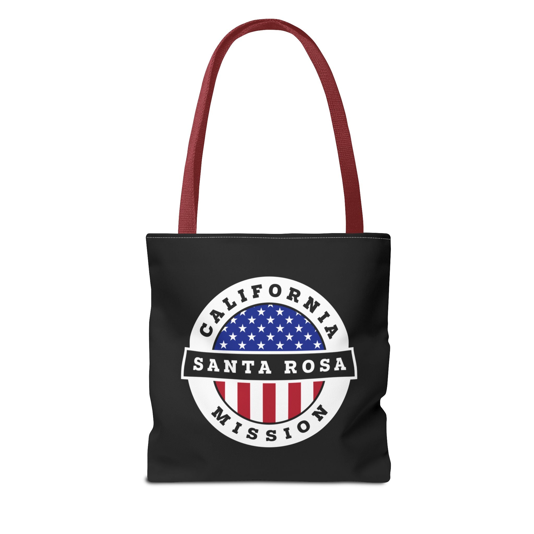 California Santa Rosa Mission USA Flag Logo Tote Bag Black - Mission Wishlist - LDS Missionary Gift Store