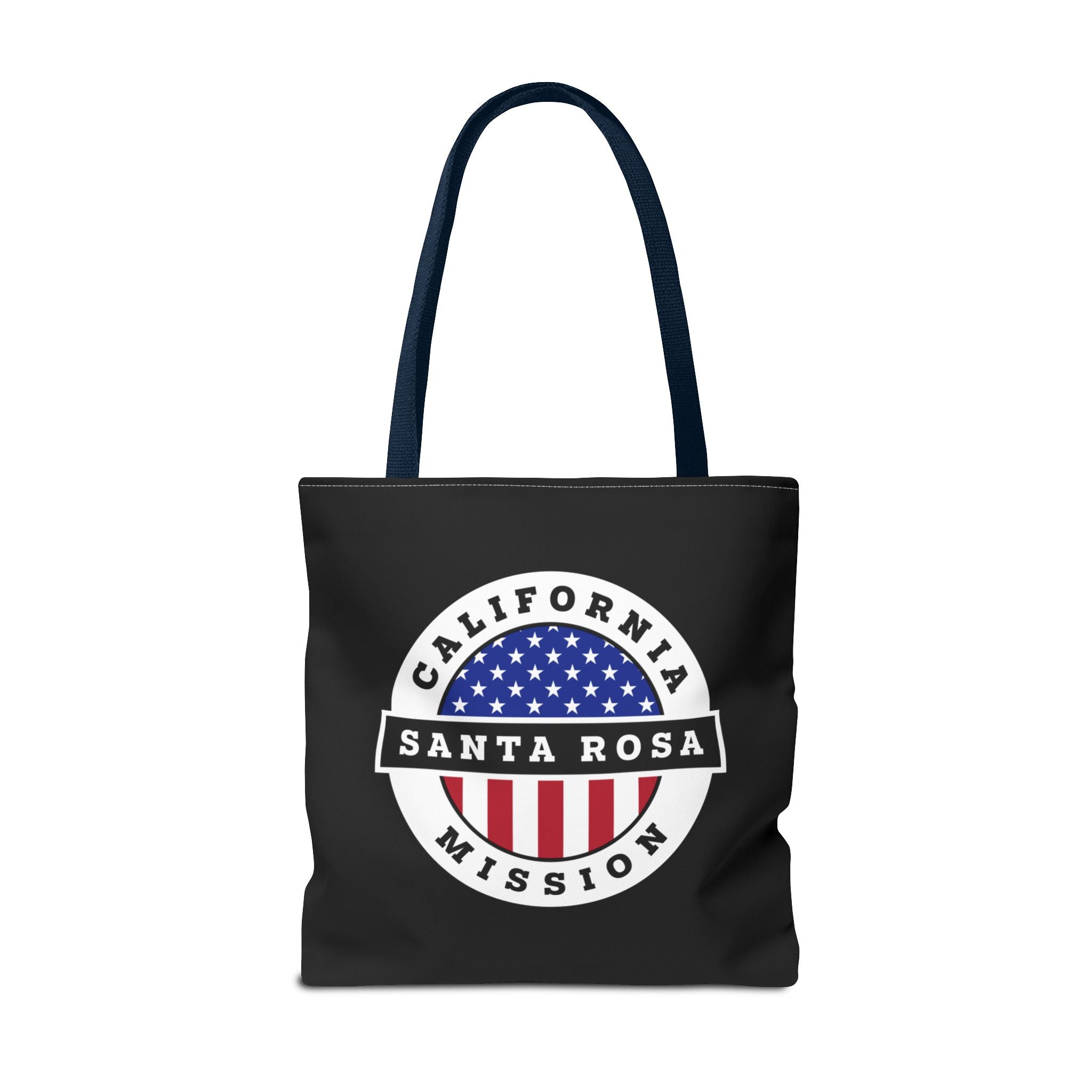 California Santa Rosa Mission USA Flag Logo Tote Bag Black - Mission Wishlist - LDS Missionary Gift Store