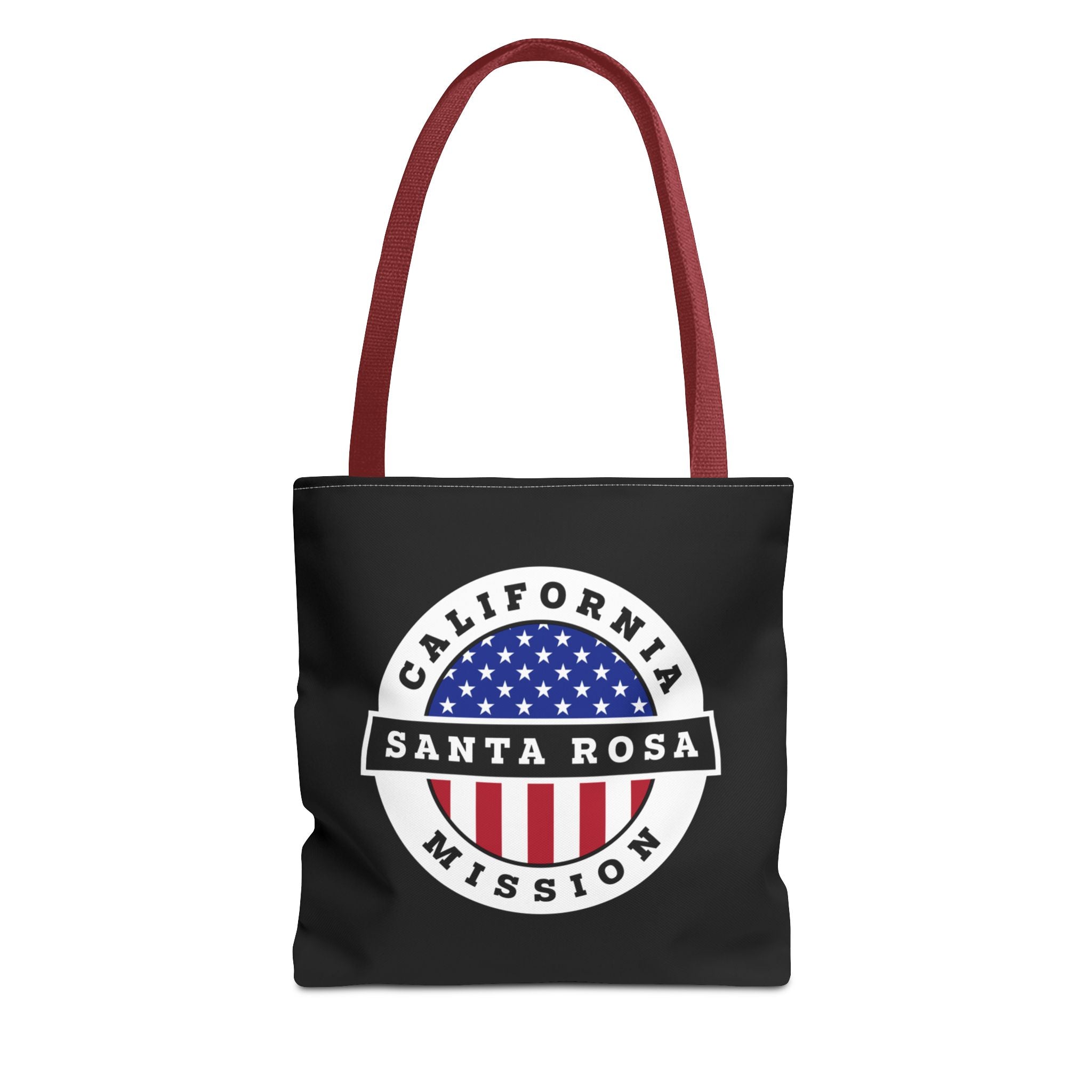 California Santa Rosa Mission USA Flag Logo Tote Bag Black - Mission Wishlist - LDS Missionary Gift Store