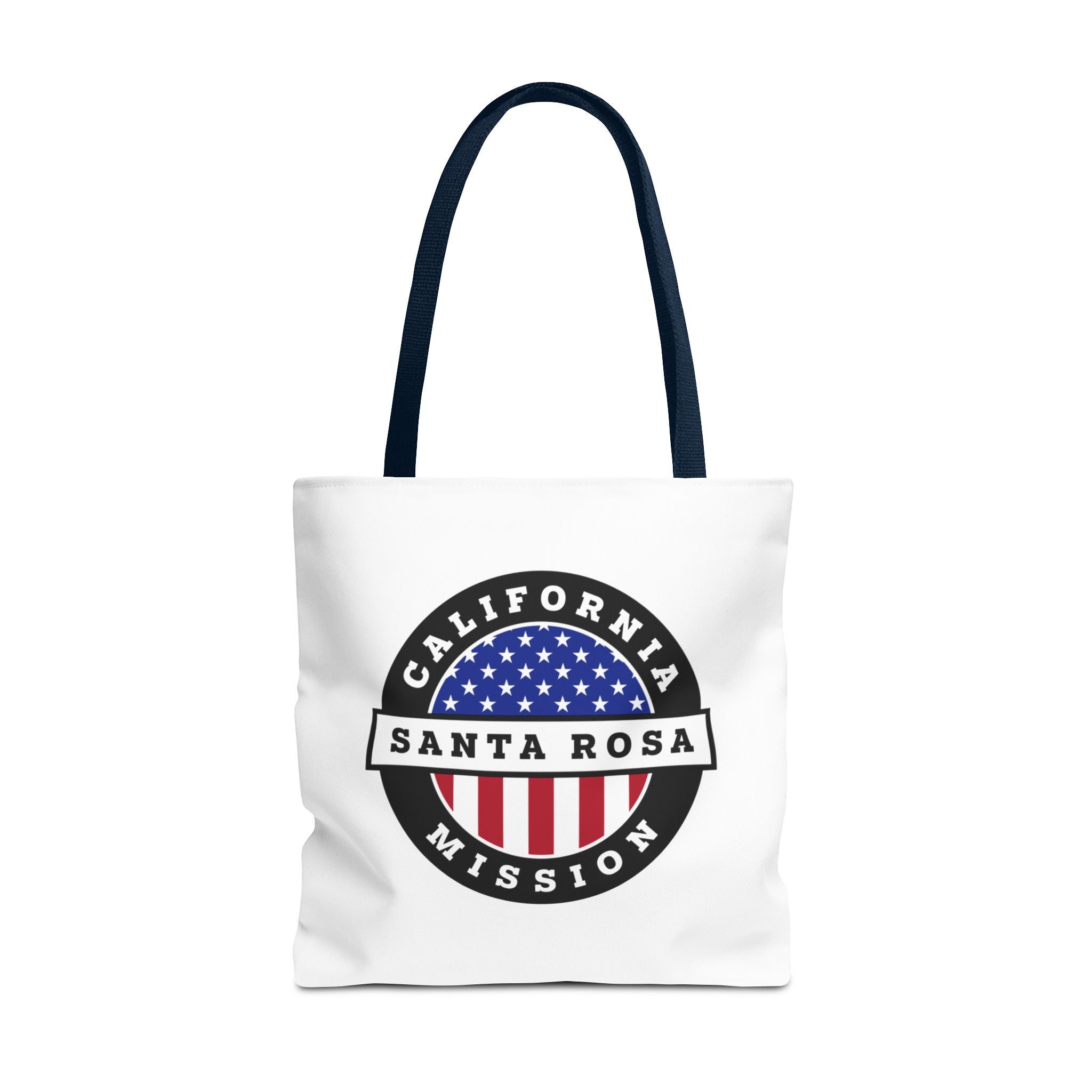California Santa Rosa Mission USA Flag Logo Tote Bag White - Mission Wishlist - LDS Missionary Gift Store