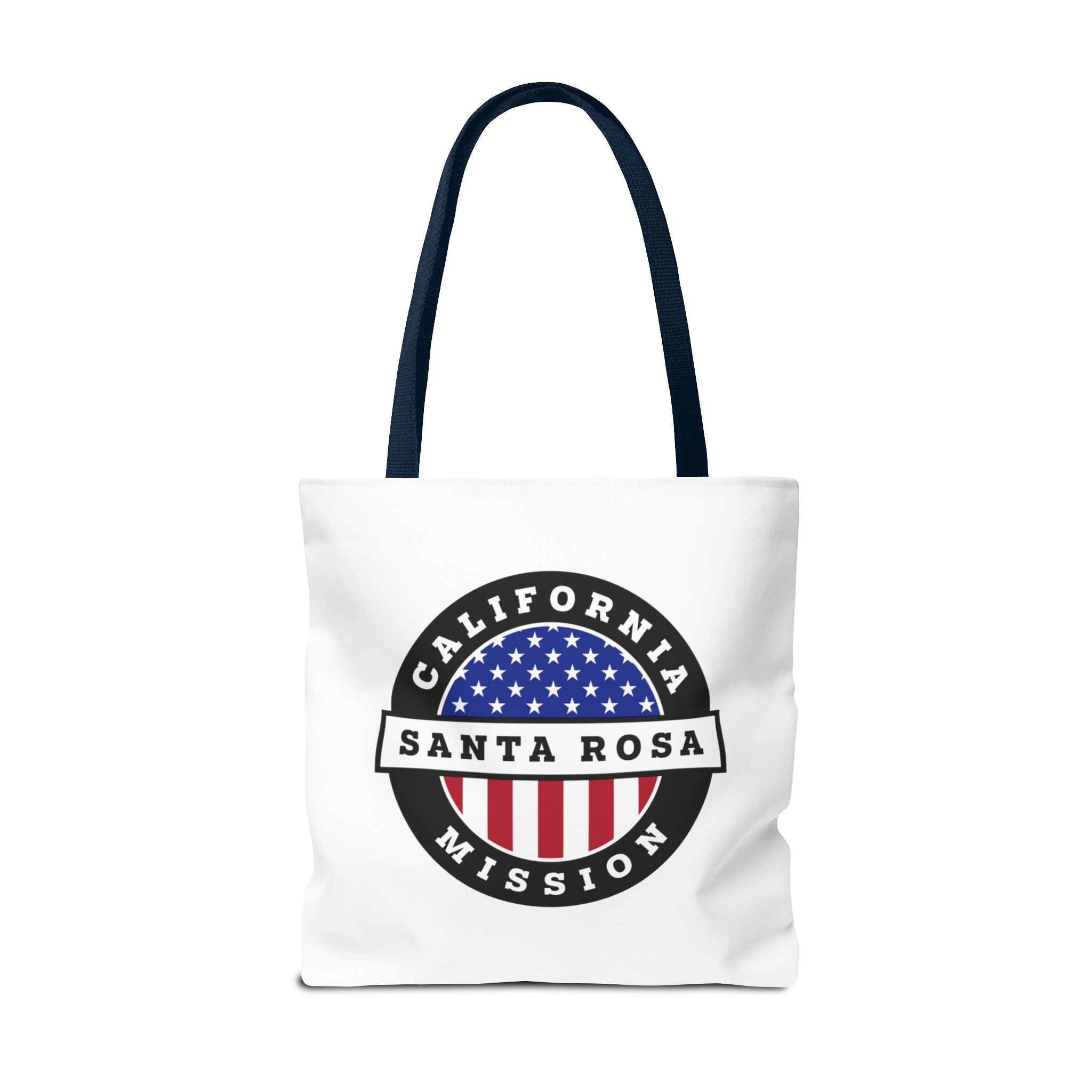 California Santa Rosa Mission USA Flag Logo Tote Bag White - Mission Wishlist - LDS Missionary Gift Store