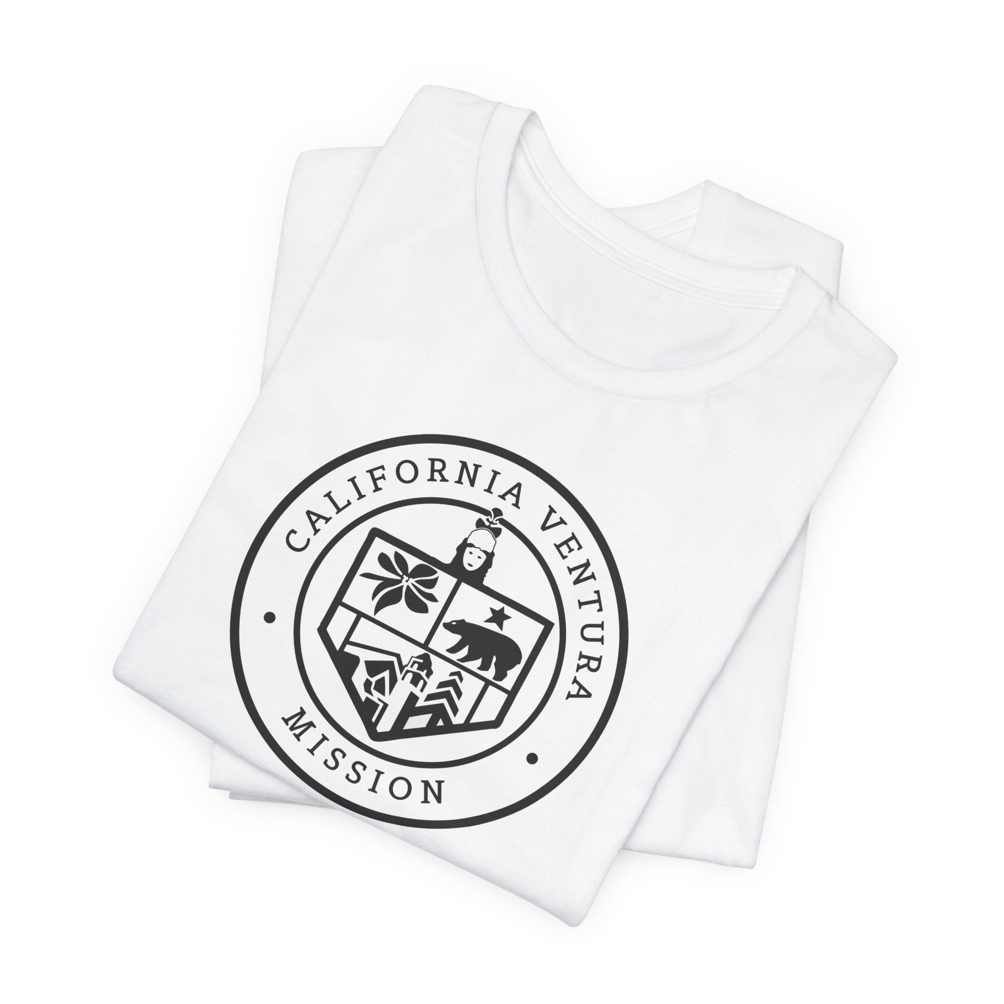 California Ventura Mission Circular Monochrome Logo T-Shirt - Latter-Day Saint LDS Missionary Gift - Book of Mormon