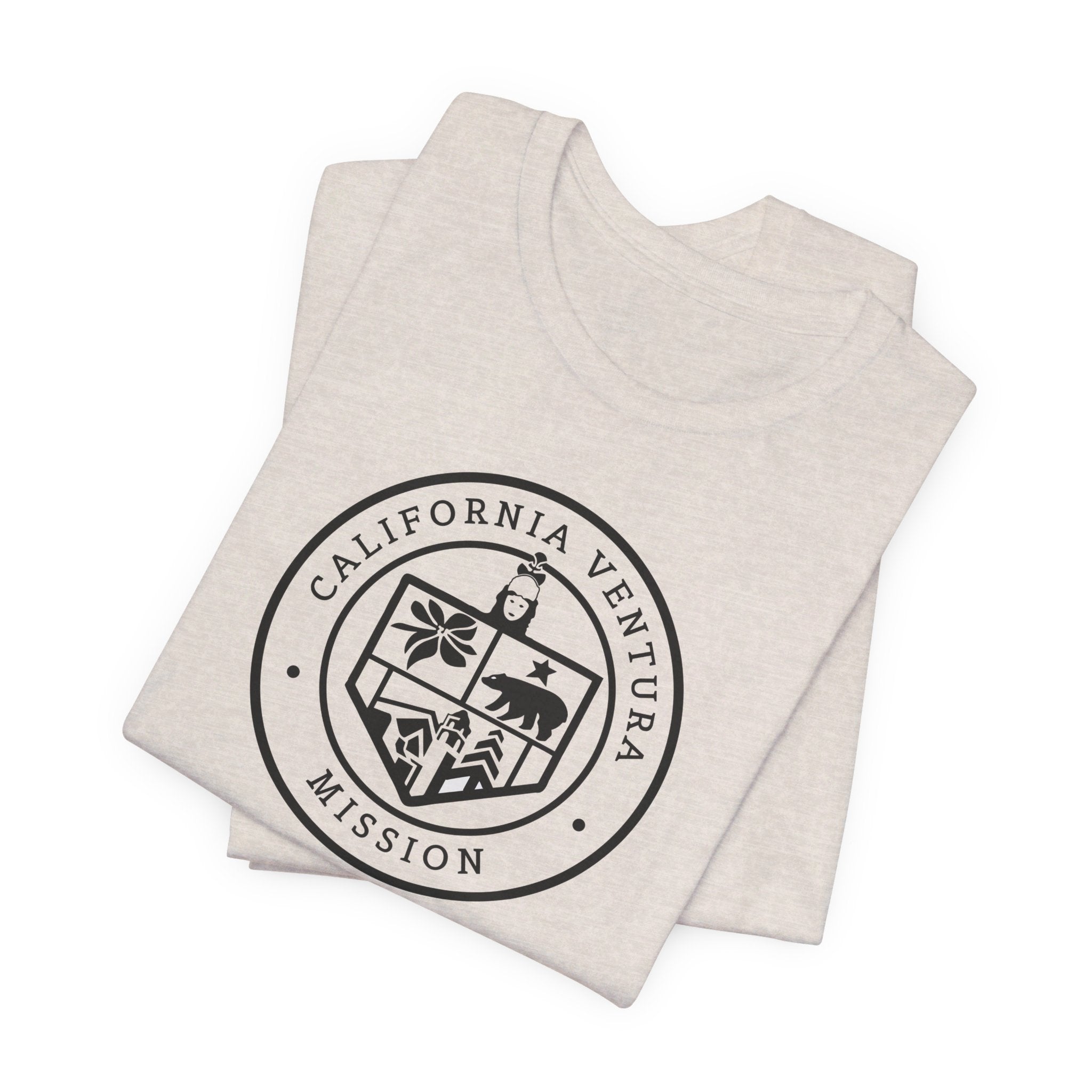 California Ventura Mission Circular Monochrome Logo T-Shirt - Latter-Day Saint LDS Missionary Gift - Book of Mormon