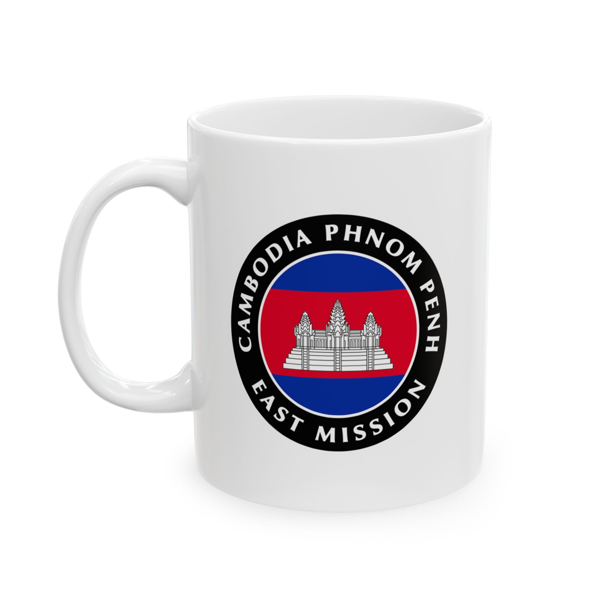 Cambodia Phnom Penh East Mission Circular Flag White Ceramic Mug - Mission Wishlist - LDS Missionary Gift Store