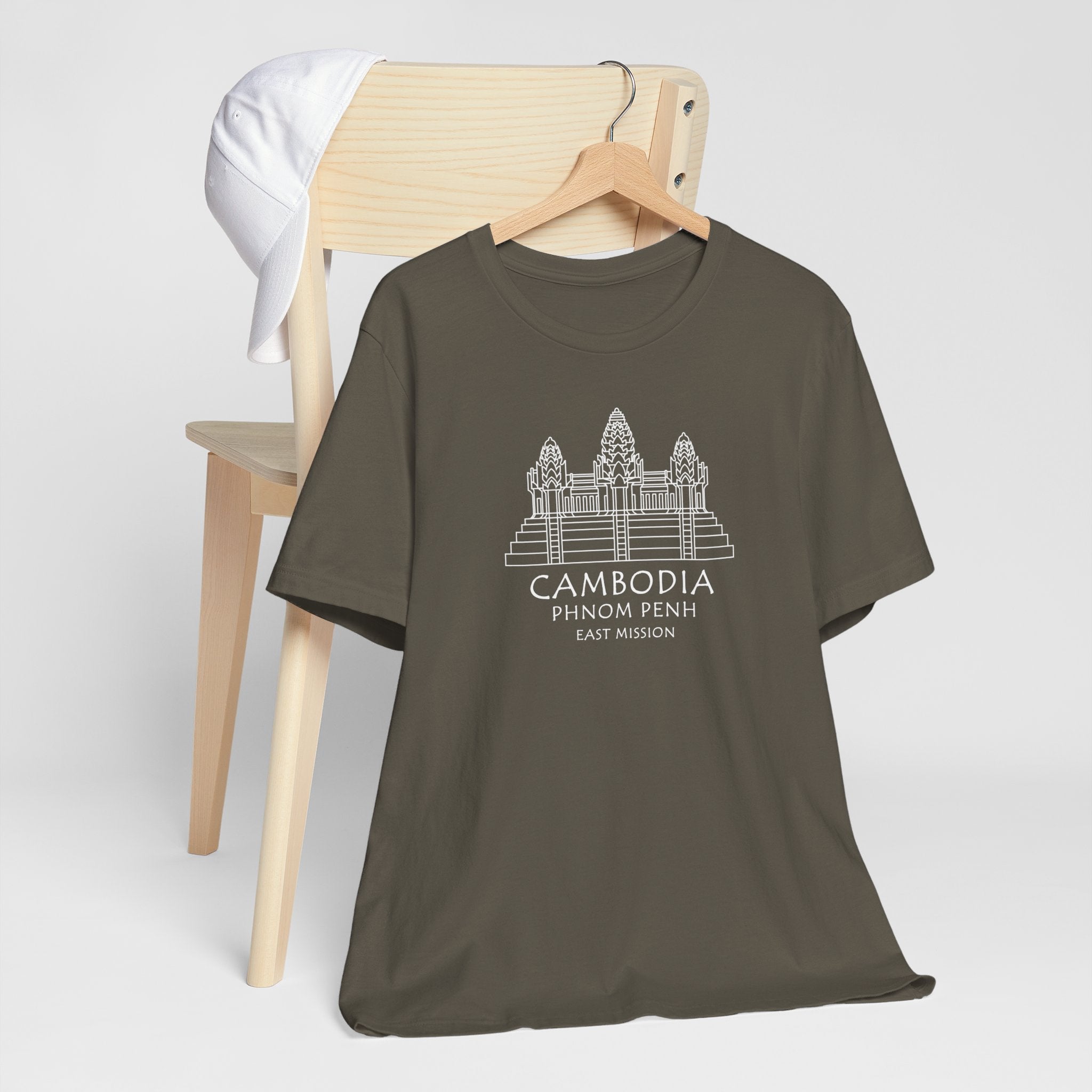 Cambodia Phnom Penh East Mission Circular Monochrome Logo T-Shirt - Mission Wishlist - LDS Missionary Gift Store