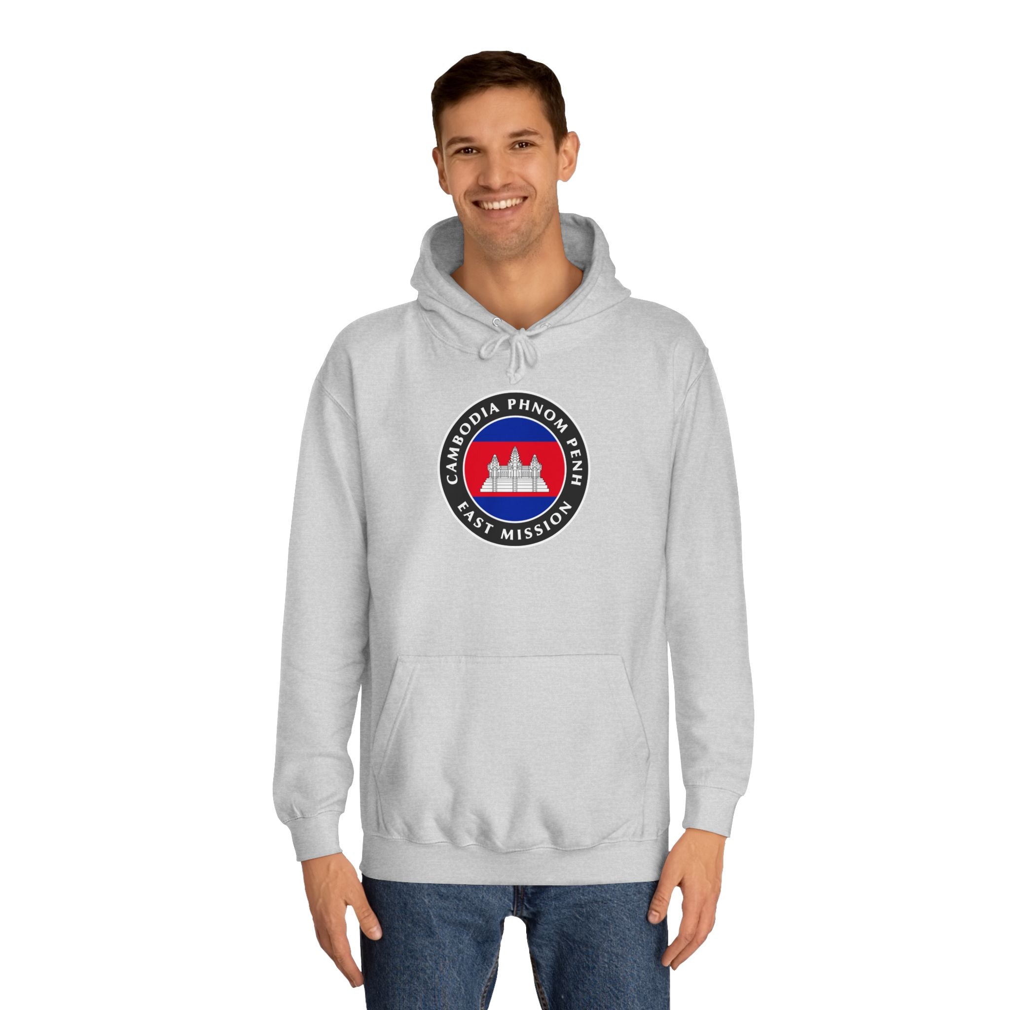 Cambodia Phnom Penh East Mission Flag Logo (Black Border) College Hoodie - Mission Wishlist - LDS Missionary Gift Store