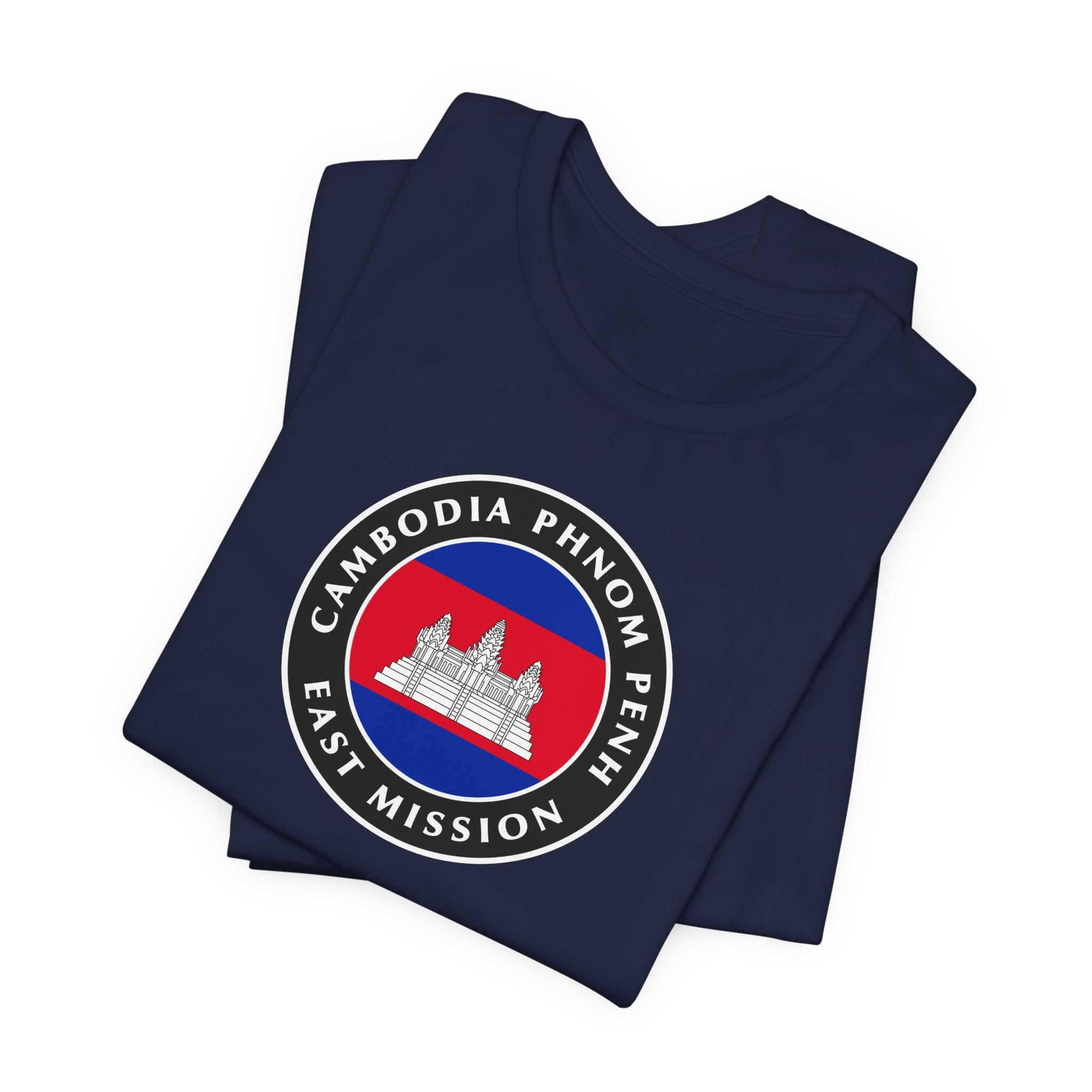 Cambodia Phnom Penh East Mission Flag Logo (Black Border) T-shirt - Mission Wishlist - LDS Missionary Gift Store
