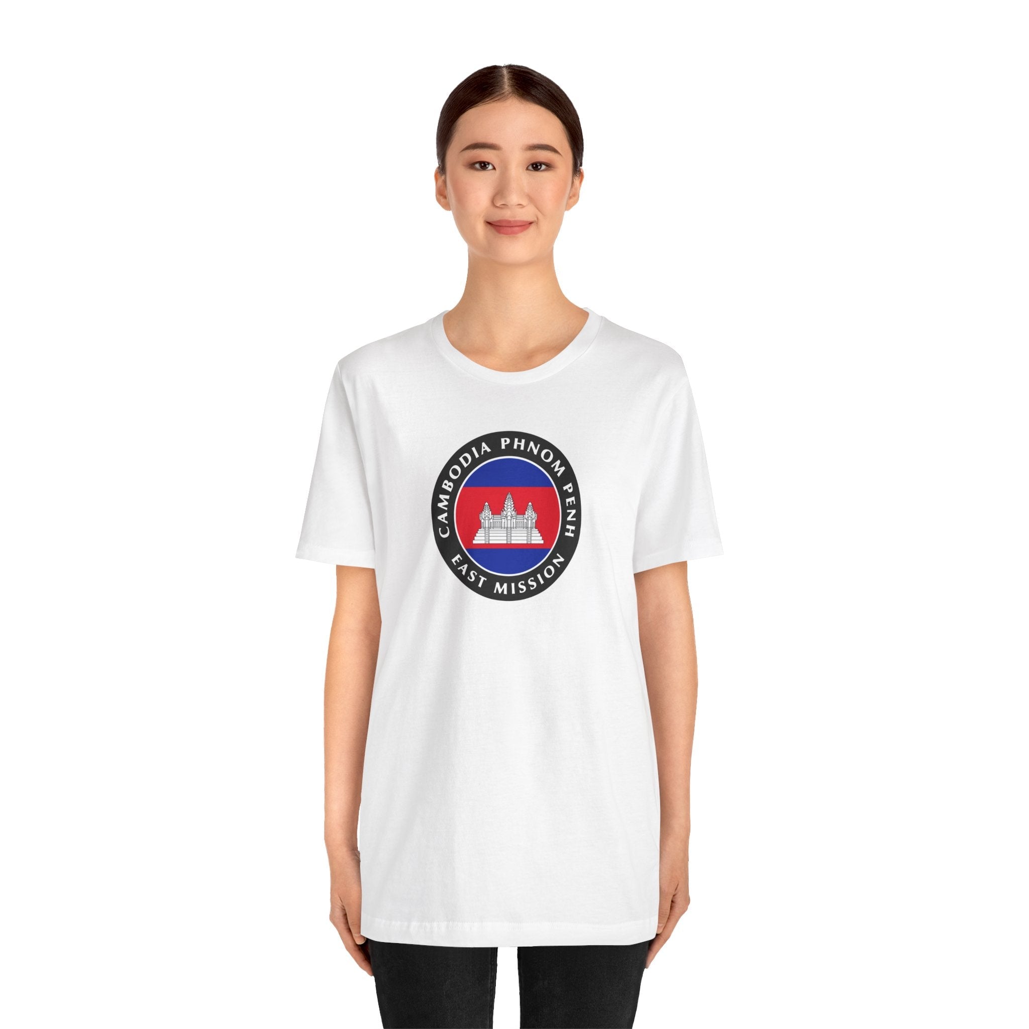 Cambodia Phnom Penh East Mission Flag Logo (Black Border) T-shirt - Mission Wishlist - LDS Missionary Gift Store