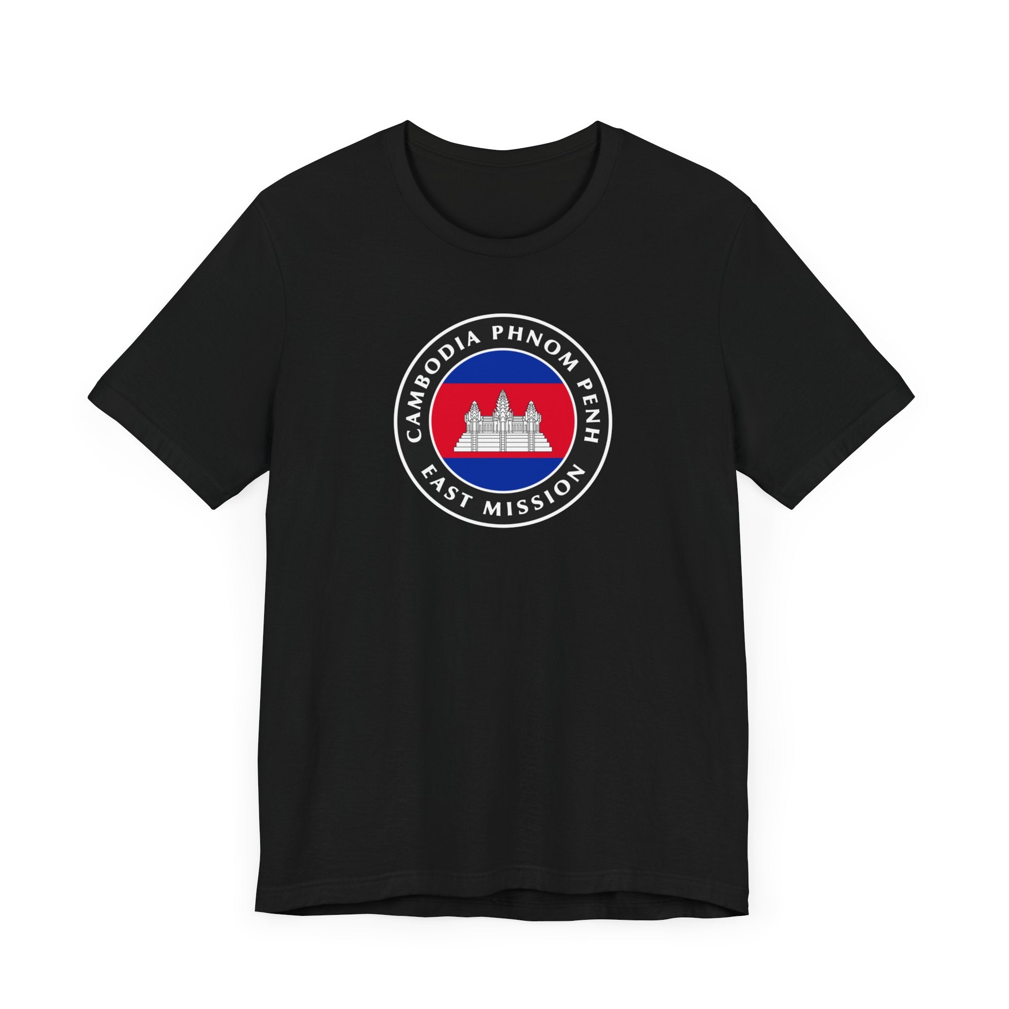 Cambodia Phnom Penh East Mission Flag Logo (Black Border) T-shirt - Mission Wishlist - LDS Missionary Gift Store