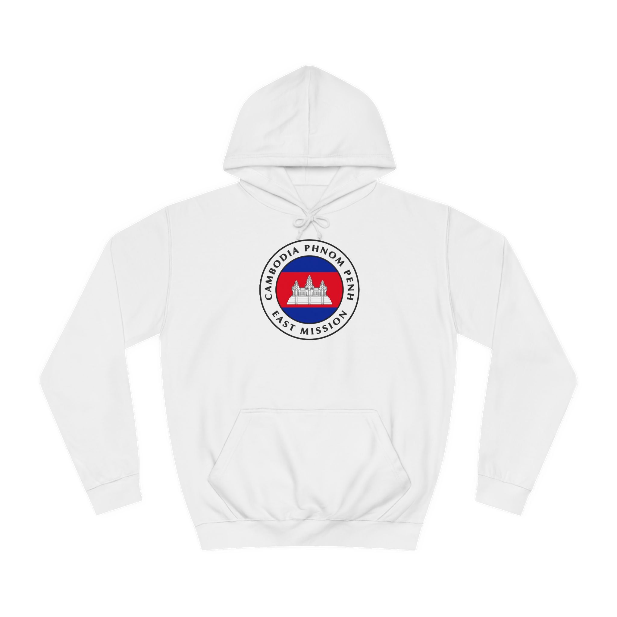 Cambodia Phnom Penh East Mission Flag Logo (White Border) College Hoodie - Mission Wishlist - LDS Missionary Gift Store