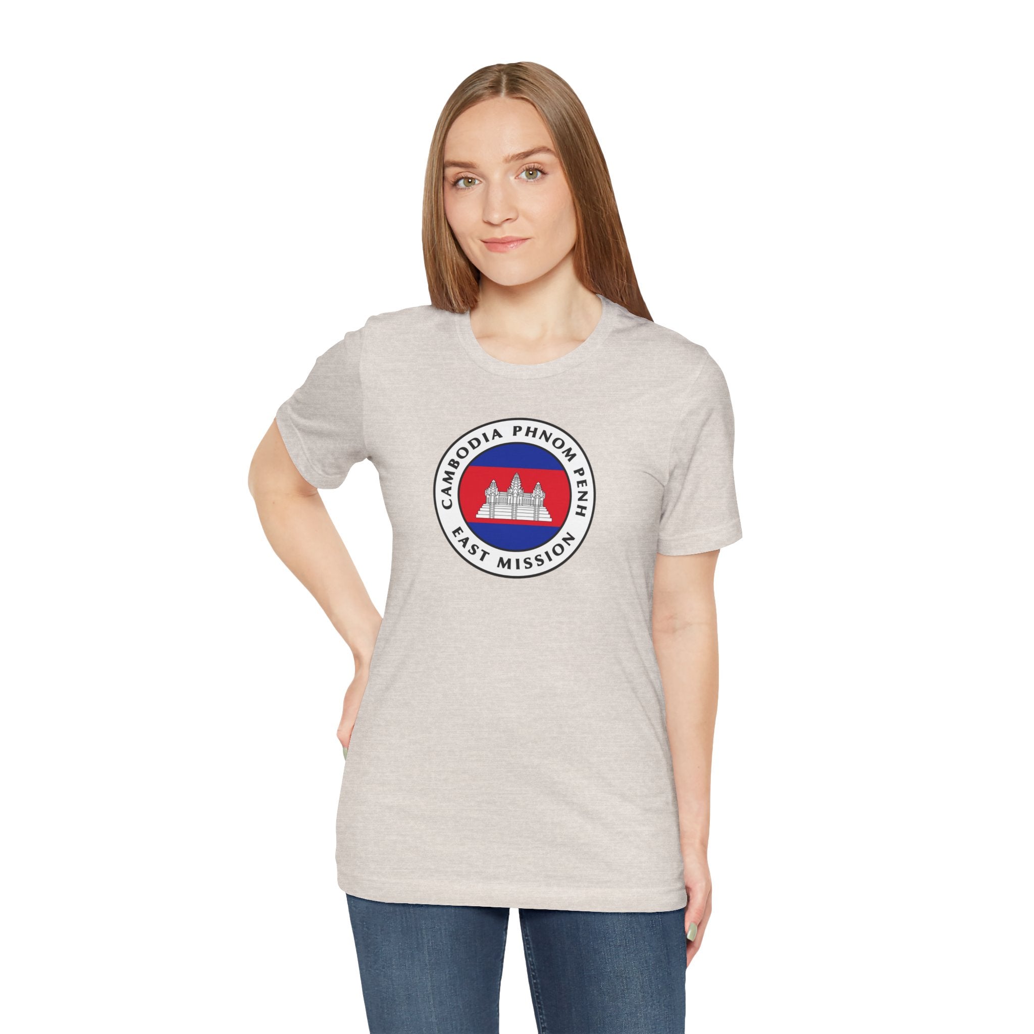 Cambodia Phnom Penh East Mission Flag Logo (White Border) T-shirt - Mission Wishlist - LDS Missionary Gift Store