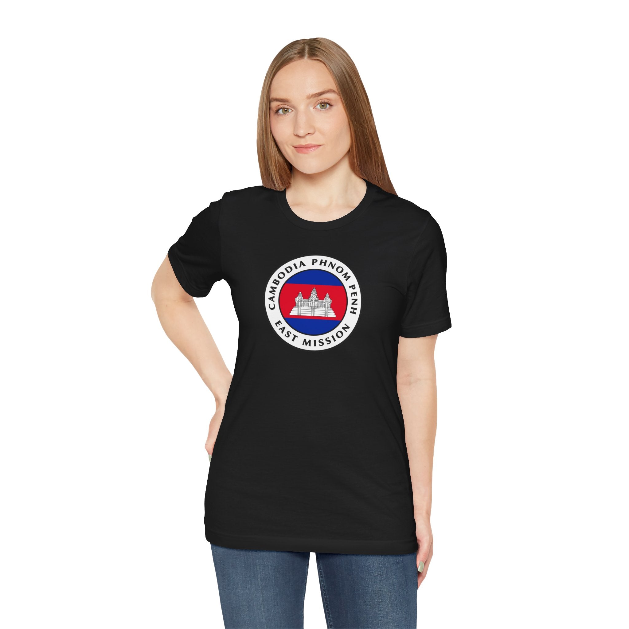 Cambodia Phnom Penh East Mission Flag Logo (White Border) T-shirt - Mission Wishlist - LDS Missionary Gift Store