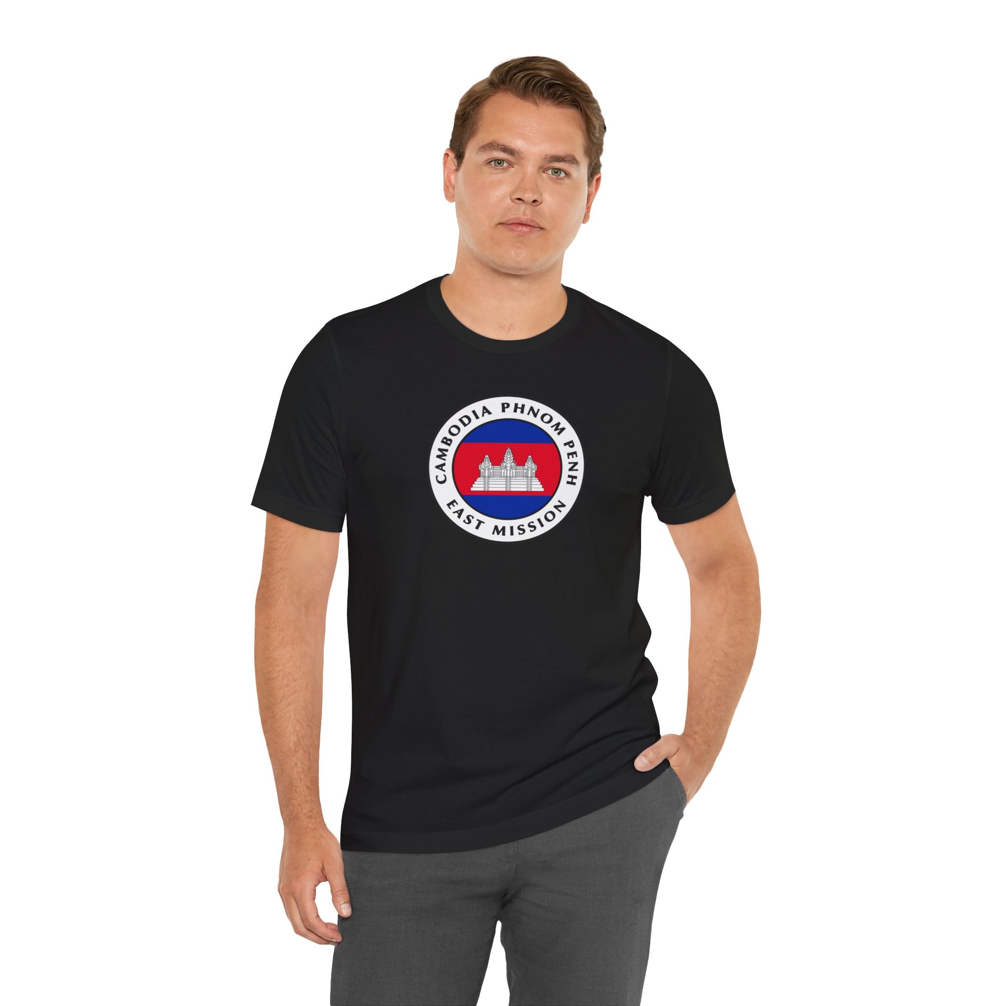 Cambodia Phnom Penh East Mission Flag Logo (White Border) T-shirt - Mission Wishlist - LDS Missionary Gift Store