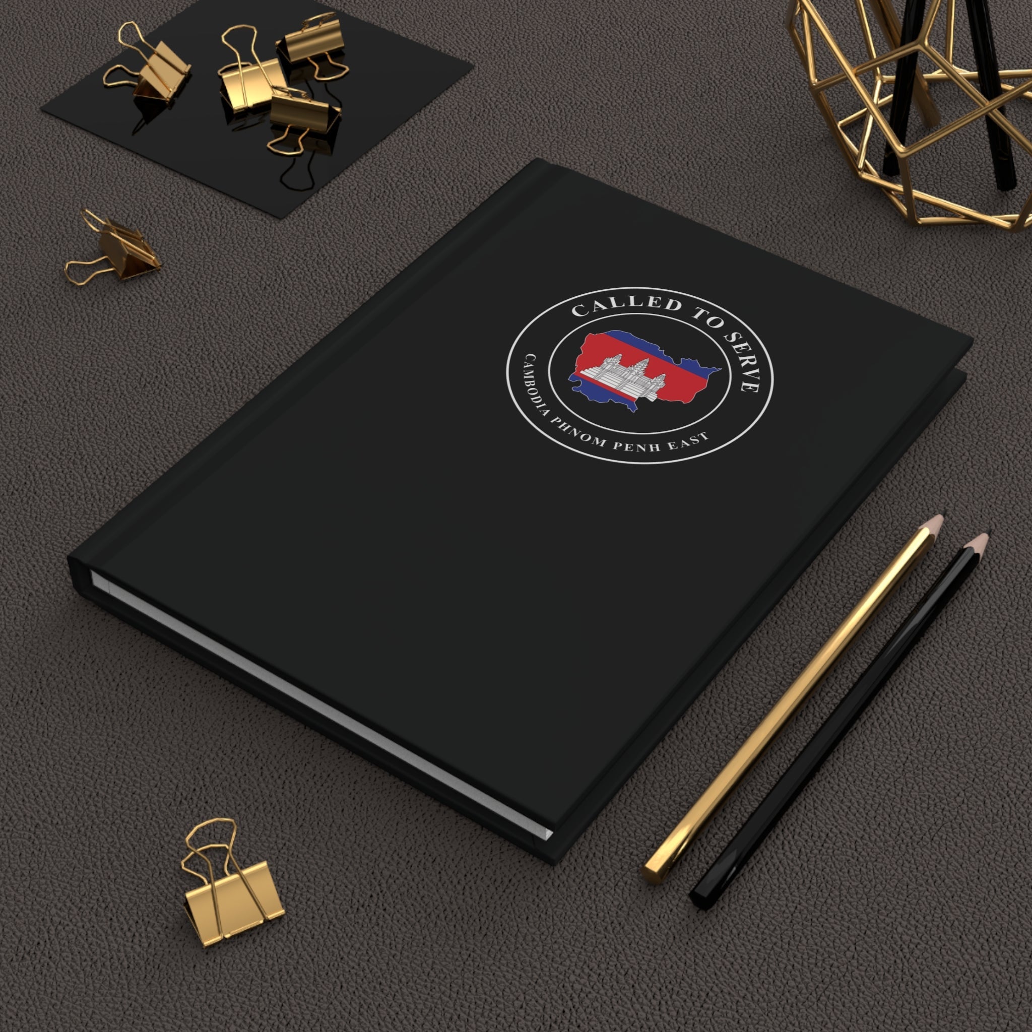 Cambodia Phnom Penh East Mission Flag Map Called to Serve Black Hardcover Journal Matte - Mission Wishlist - LDS Missionary Gift Store