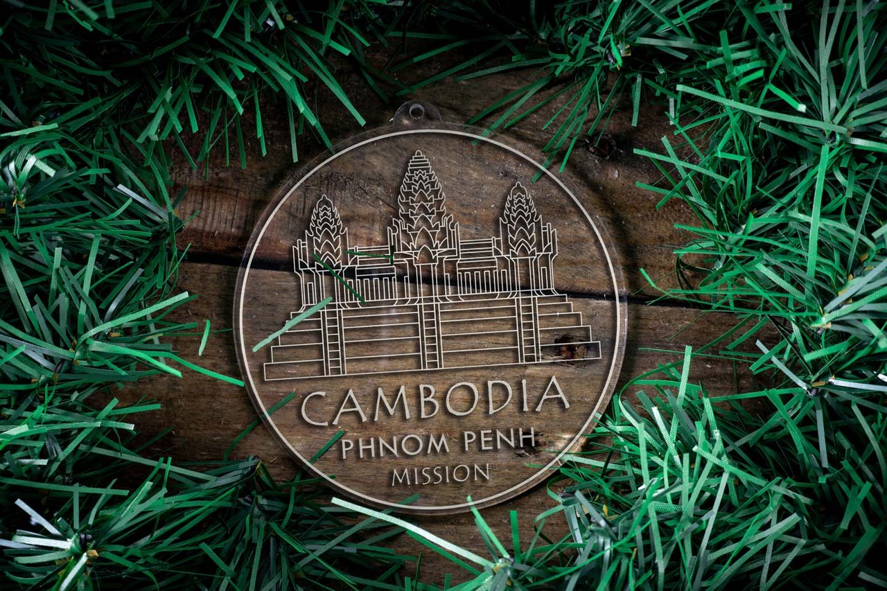 Cambodia Phnom Penh Mission Christmas Ornament - Latter-Day Saint LDS Missionary Gift - Book of Mormon