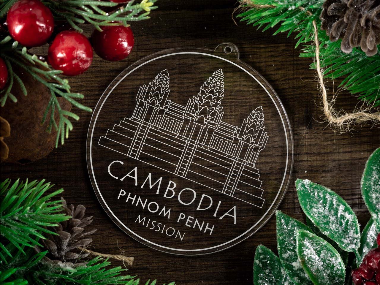 Cambodia Phnom Penh Mission Christmas Ornament - Latter-Day Saint LDS Missionary Gift - Book of Mormon