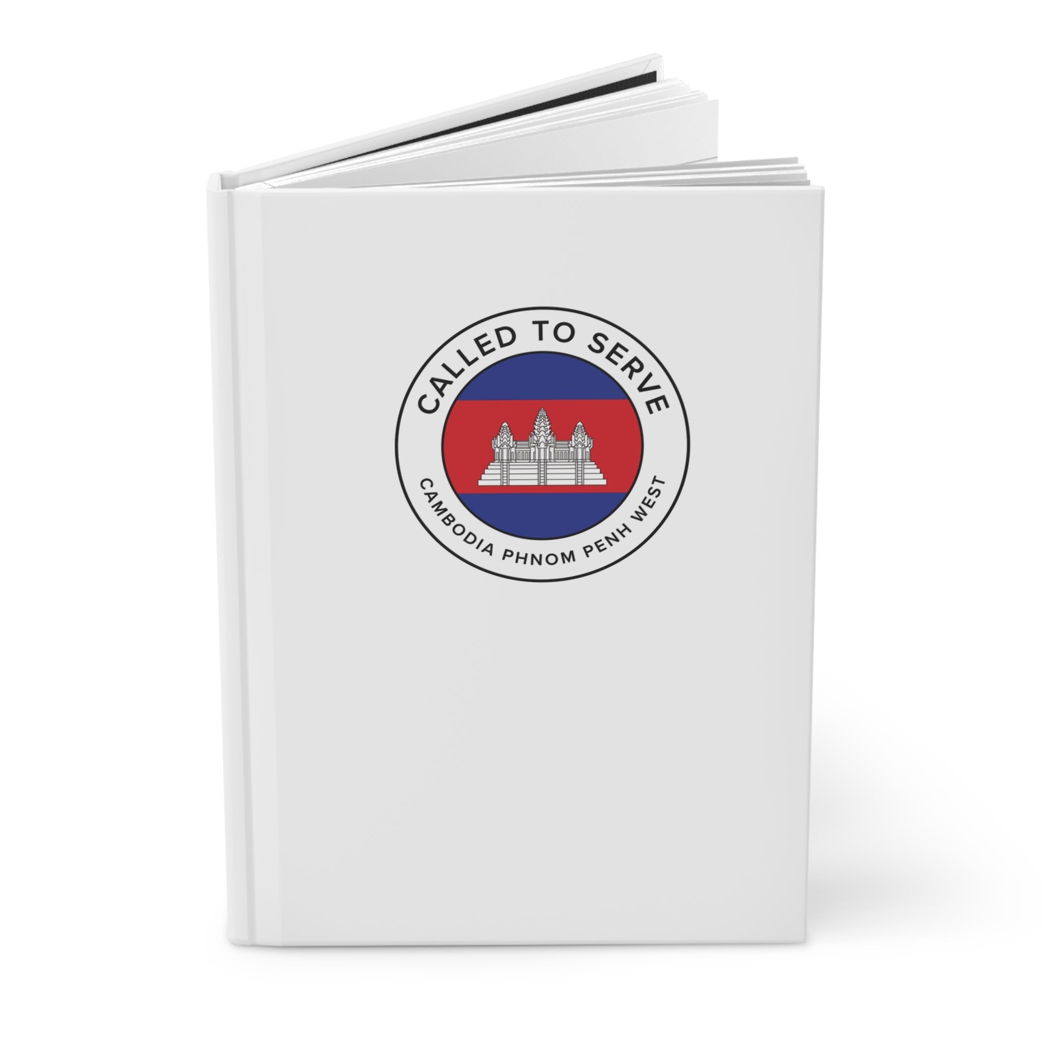 Cambodia Phnom Penh West Mission Circle Flag Called to Serve White Hardcover Journal Matte - Mission Wishlist - LDS Missionary Gift Store