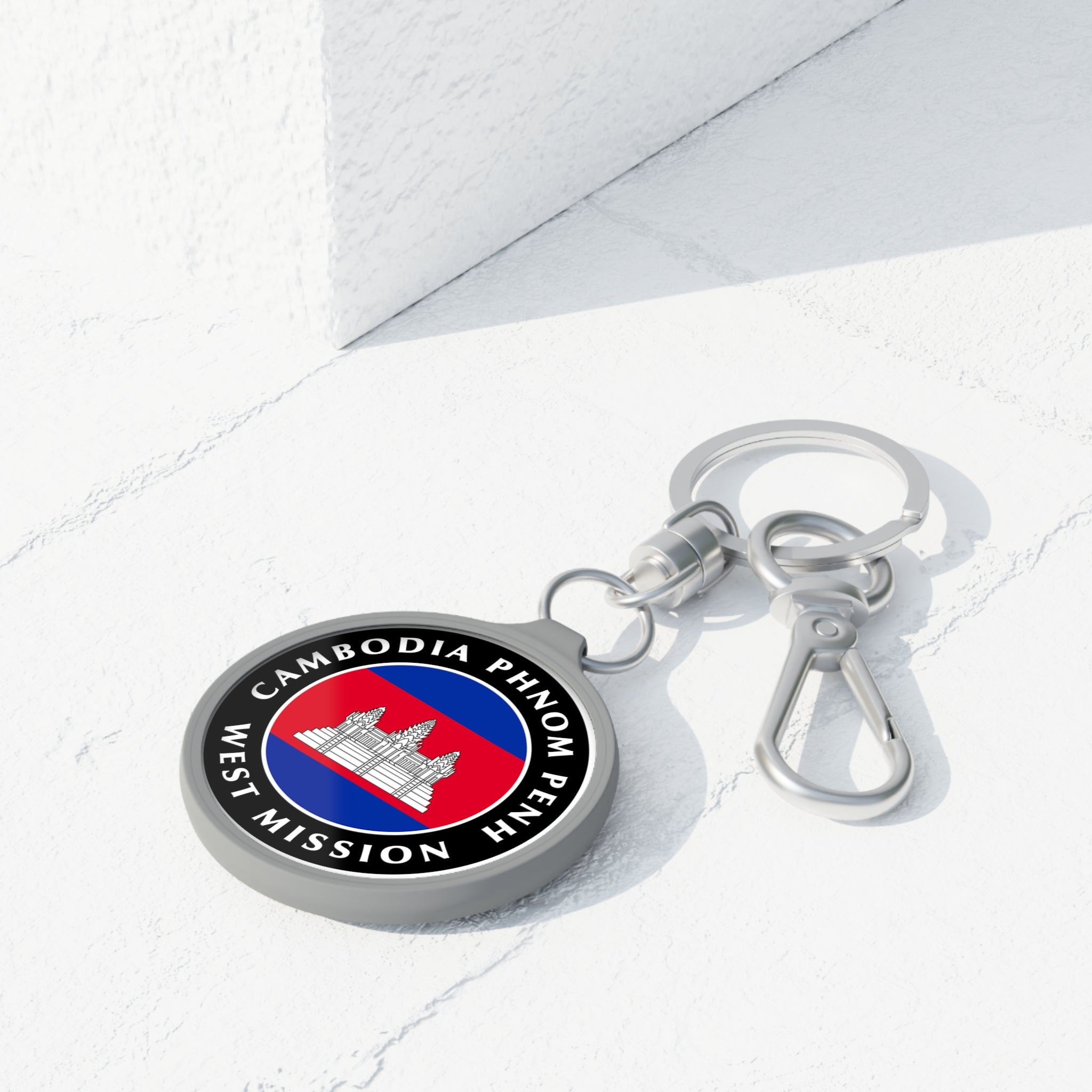 Cambodia Phnom Penh West Mission Circle Flag Key Tag - Mission Wishlist - LDS Missionary Gift Store