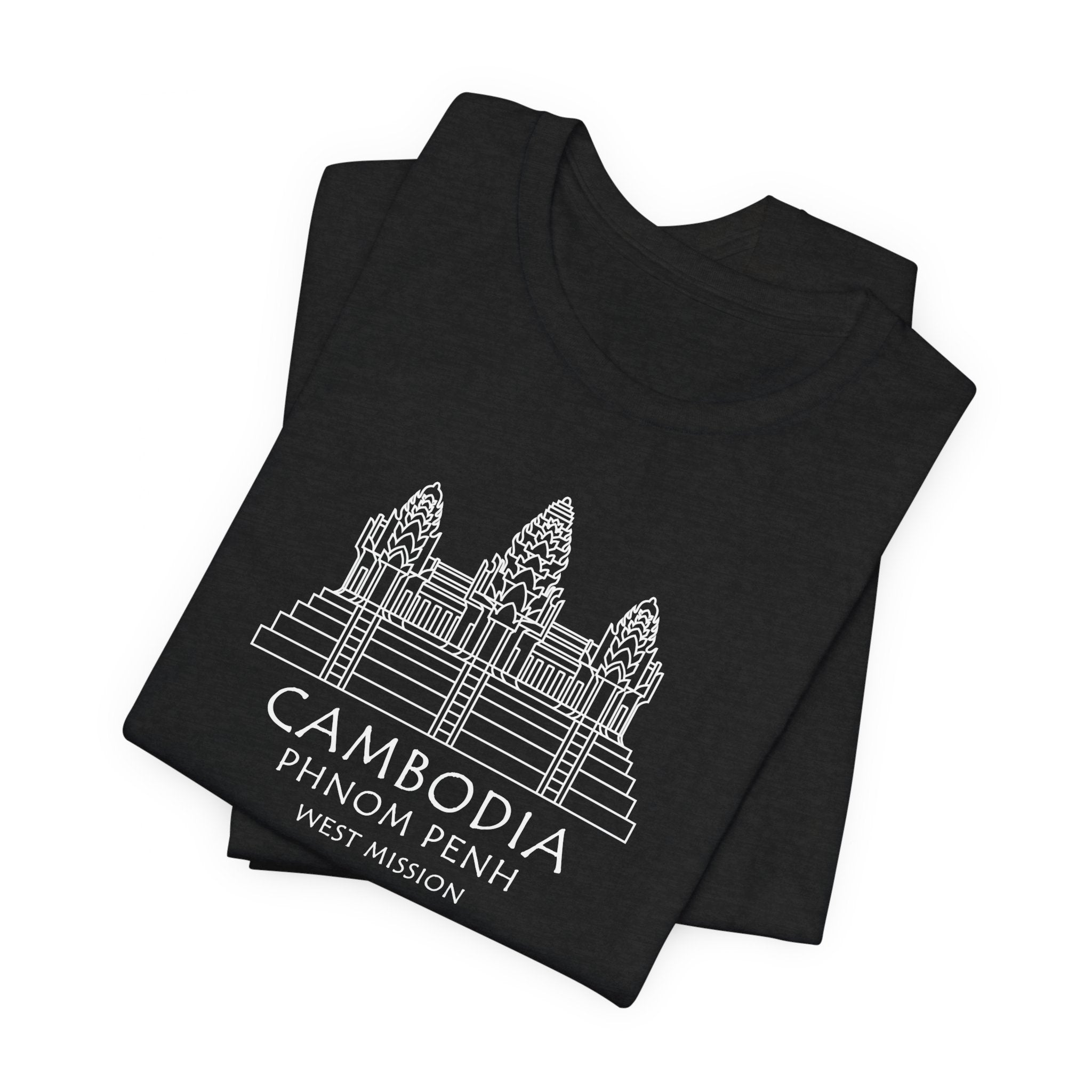 Cambodia Phnom Penh West Mission Circular Monochrome Logo T-Shirt - Mission Wishlist - LDS Missionary Gift Store