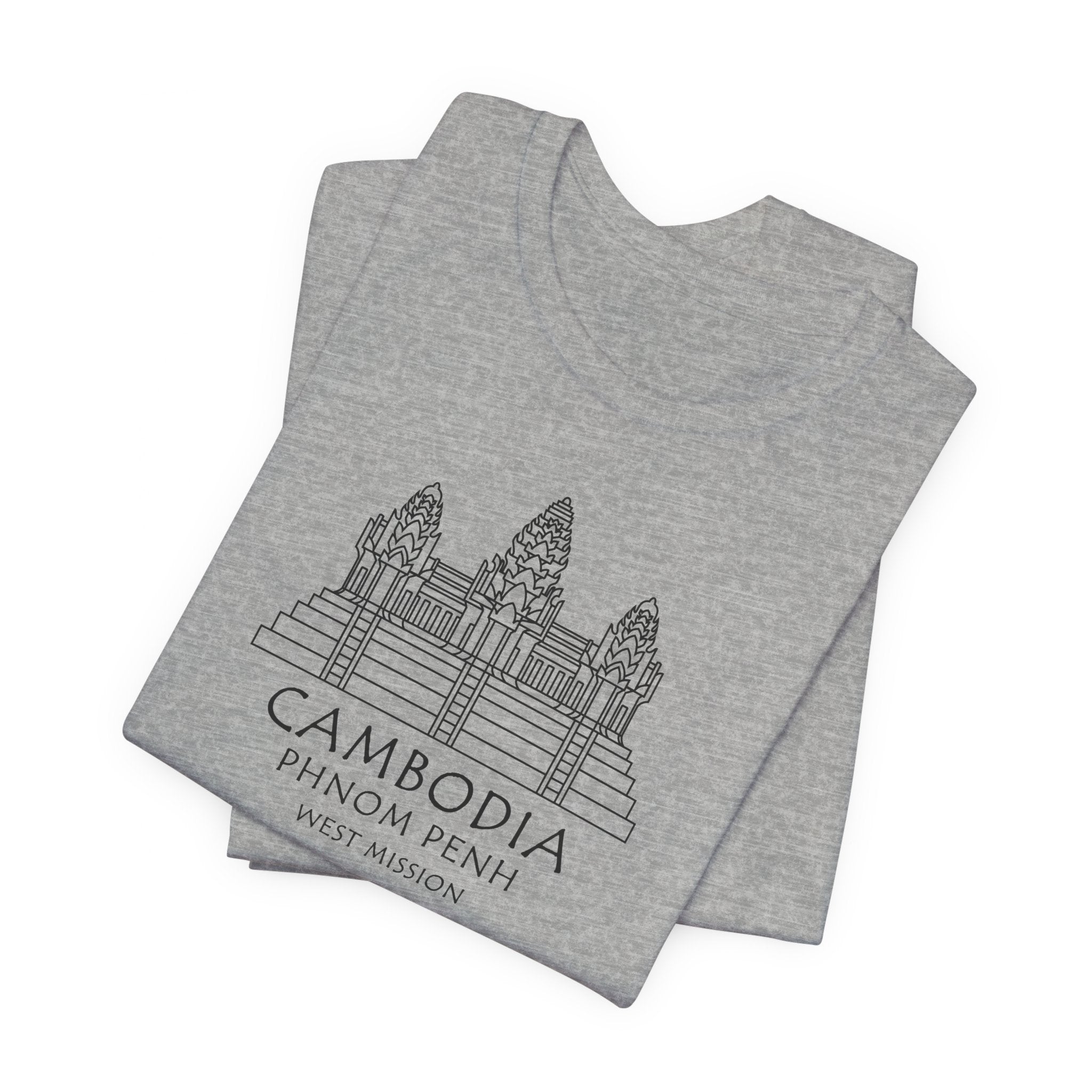 Cambodia Phnom Penh West Mission Circular Monochrome Logo T-Shirt - Mission Wishlist - LDS Missionary Gift Store