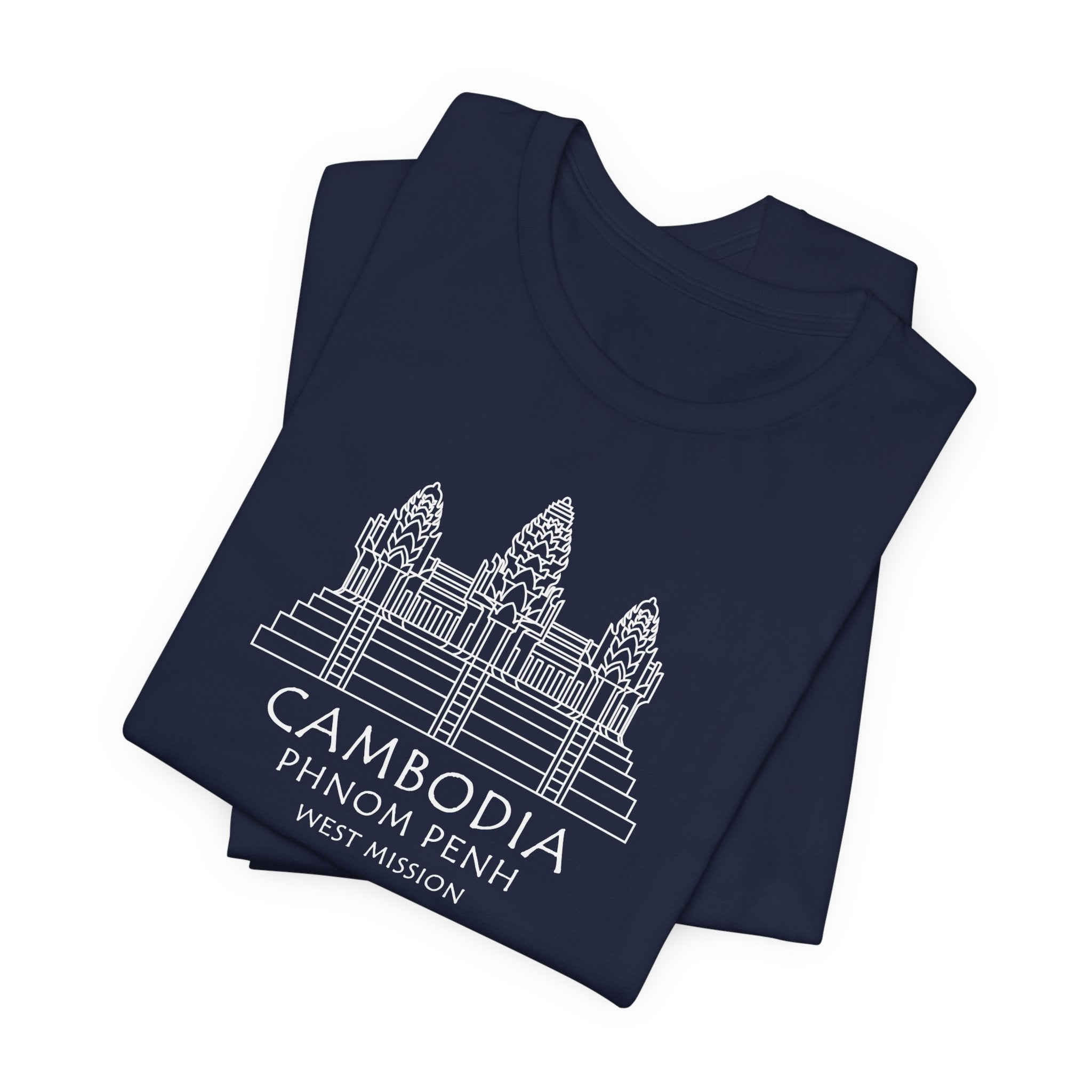Cambodia Phnom Penh West Mission Circular Monochrome Logo T-Shirt - Mission Wishlist - LDS Missionary Gift Store