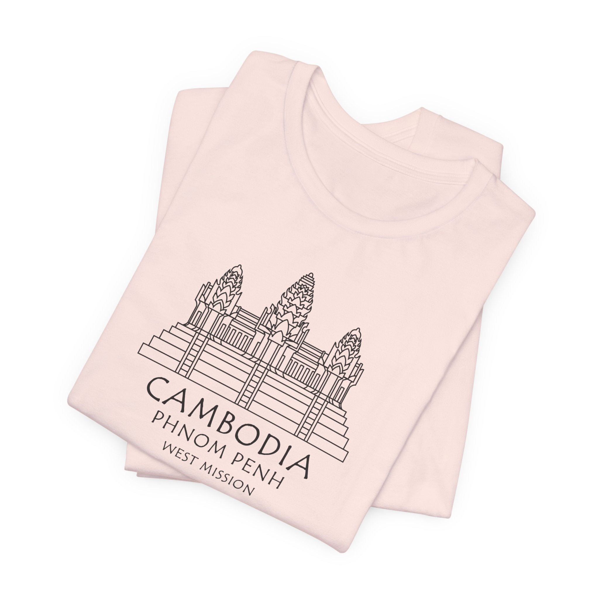 Cambodia Phnom Penh West Mission Circular Monochrome Logo T-Shirt - Mission Wishlist - LDS Missionary Gift Store