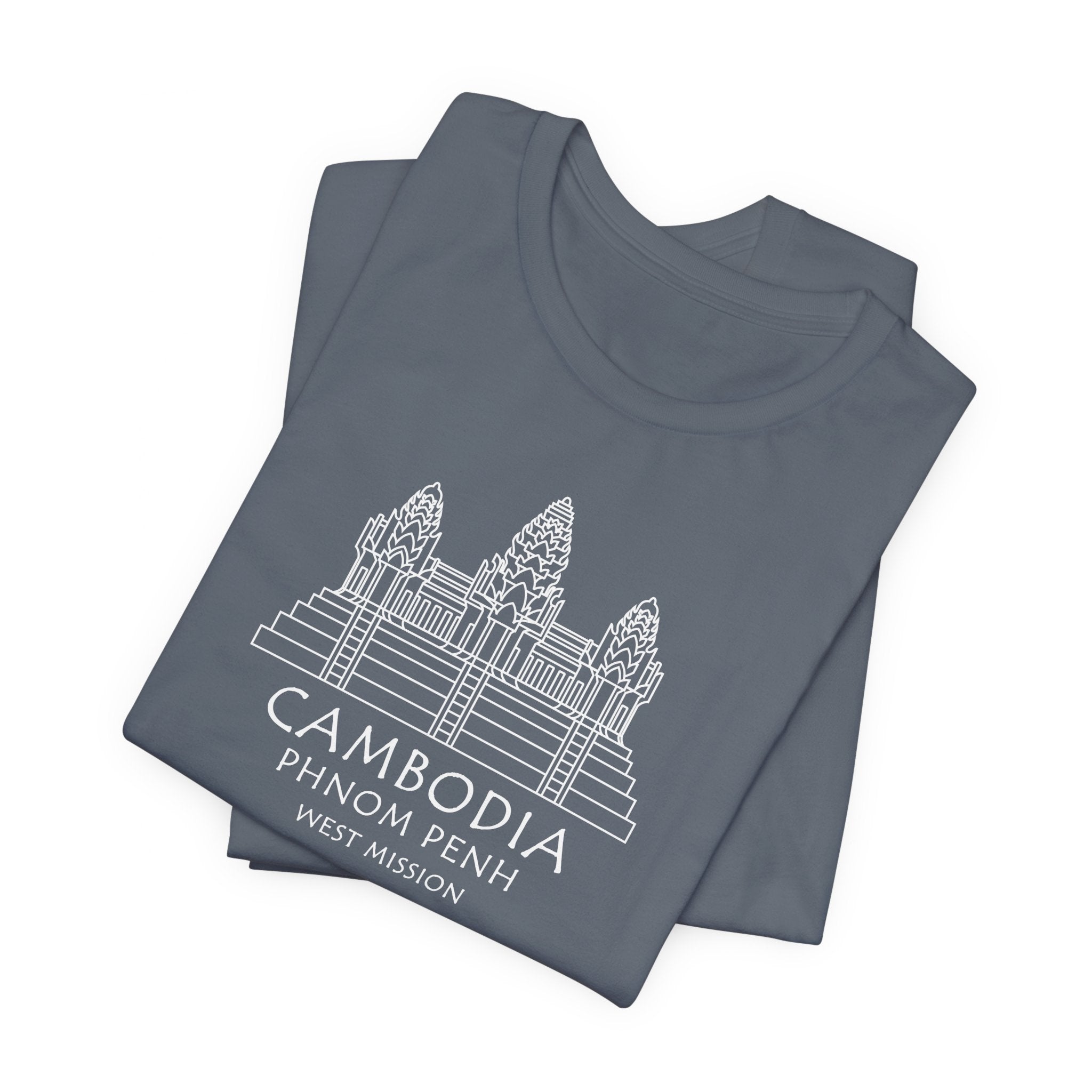 Cambodia Phnom Penh West Mission Circular Monochrome Logo T-Shirt - Mission Wishlist - LDS Missionary Gift Store