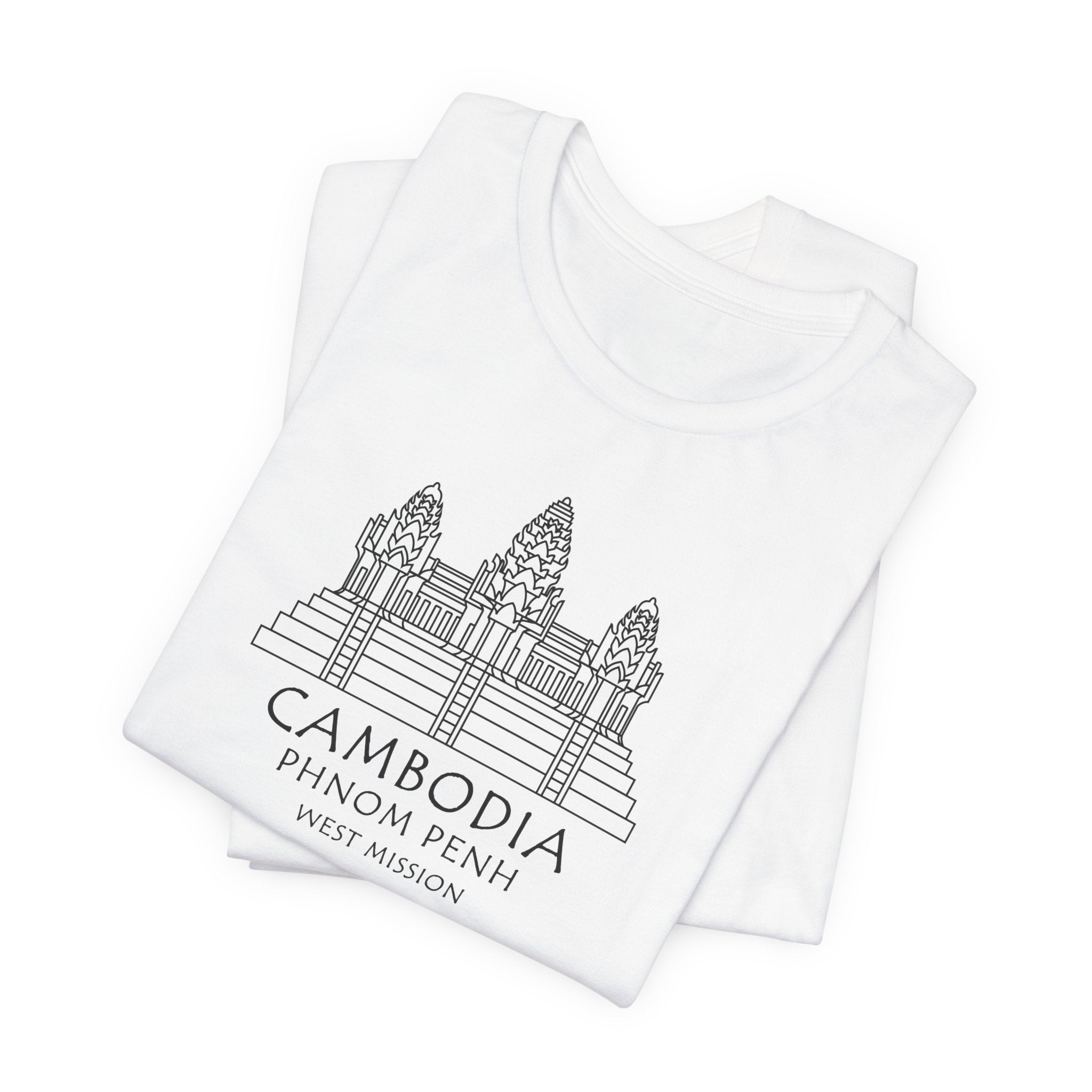 Cambodia Phnom Penh West Mission Circular Monochrome Logo T-Shirt - Mission Wishlist - LDS Missionary Gift Store
