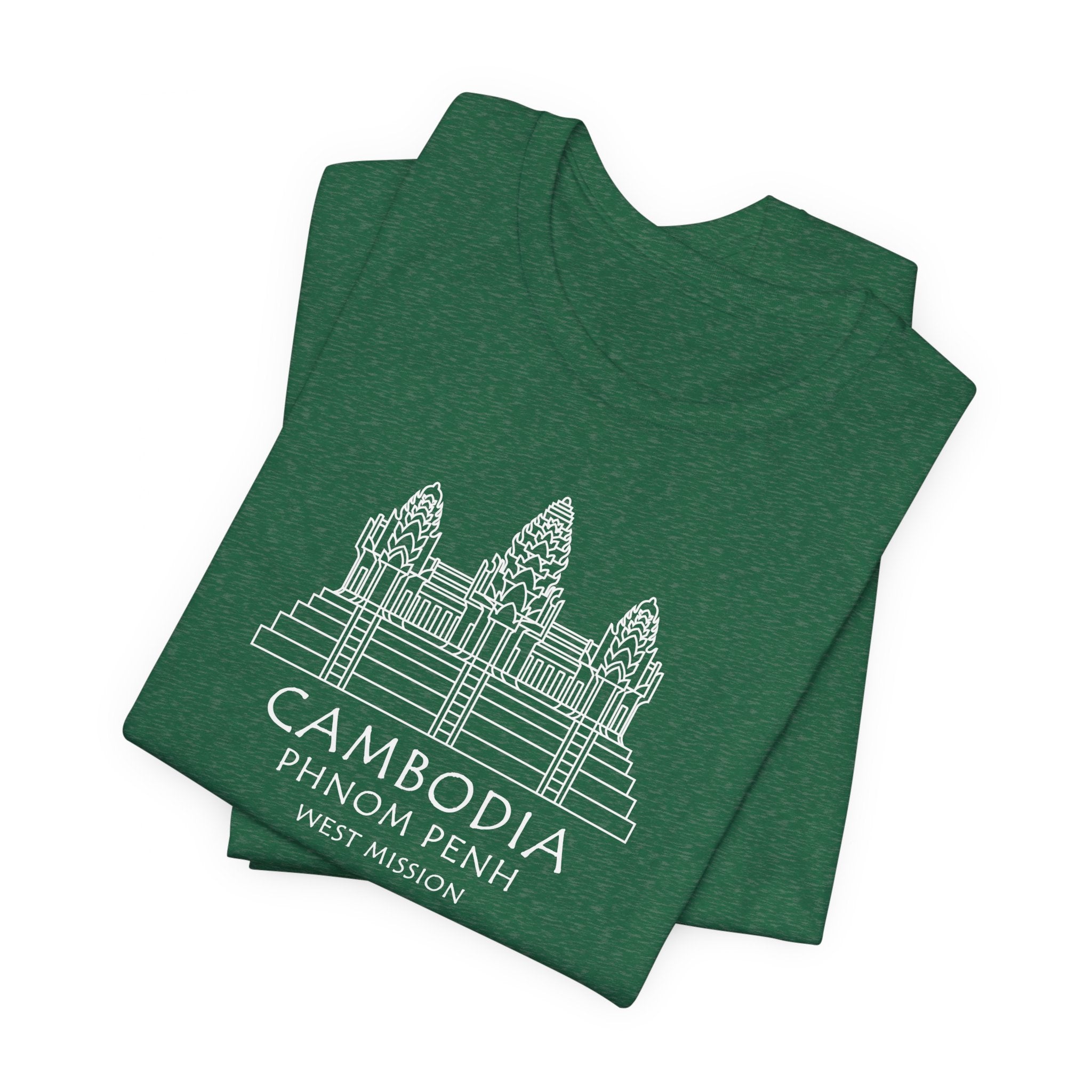 Cambodia Phnom Penh West Mission Circular Monochrome Logo T-Shirt - Mission Wishlist - LDS Missionary Gift Store