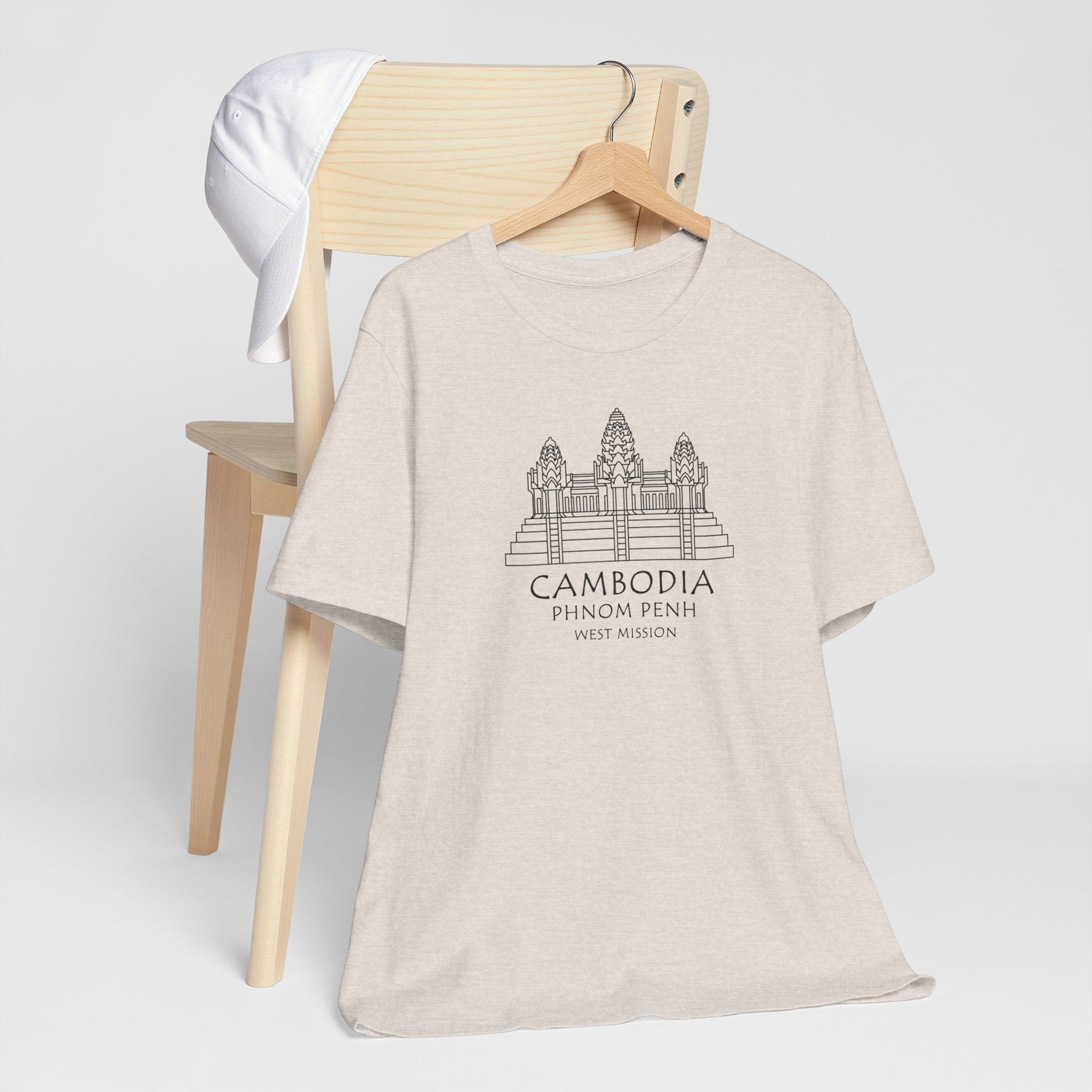 Cambodia Phnom Penh West Mission Circular Monochrome Logo T-Shirt - Mission Wishlist - LDS Missionary Gift Store