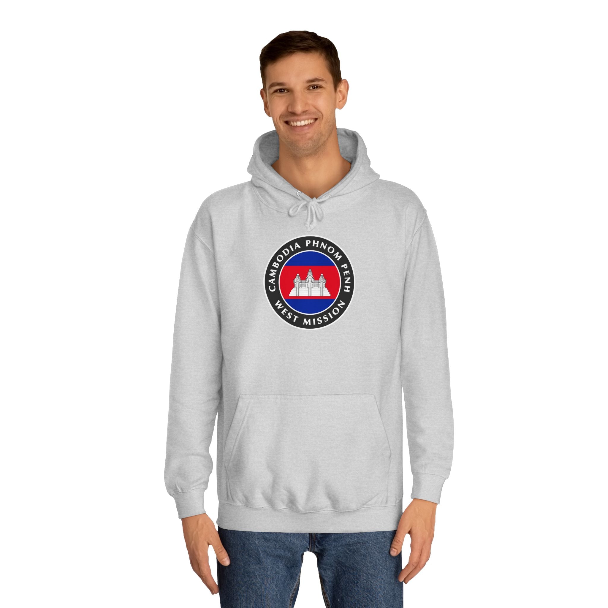 Cambodia Phnom Penh West Mission Flag Logo (Black Border) College Hoodie - Mission Wishlist - LDS Missionary Gift Store