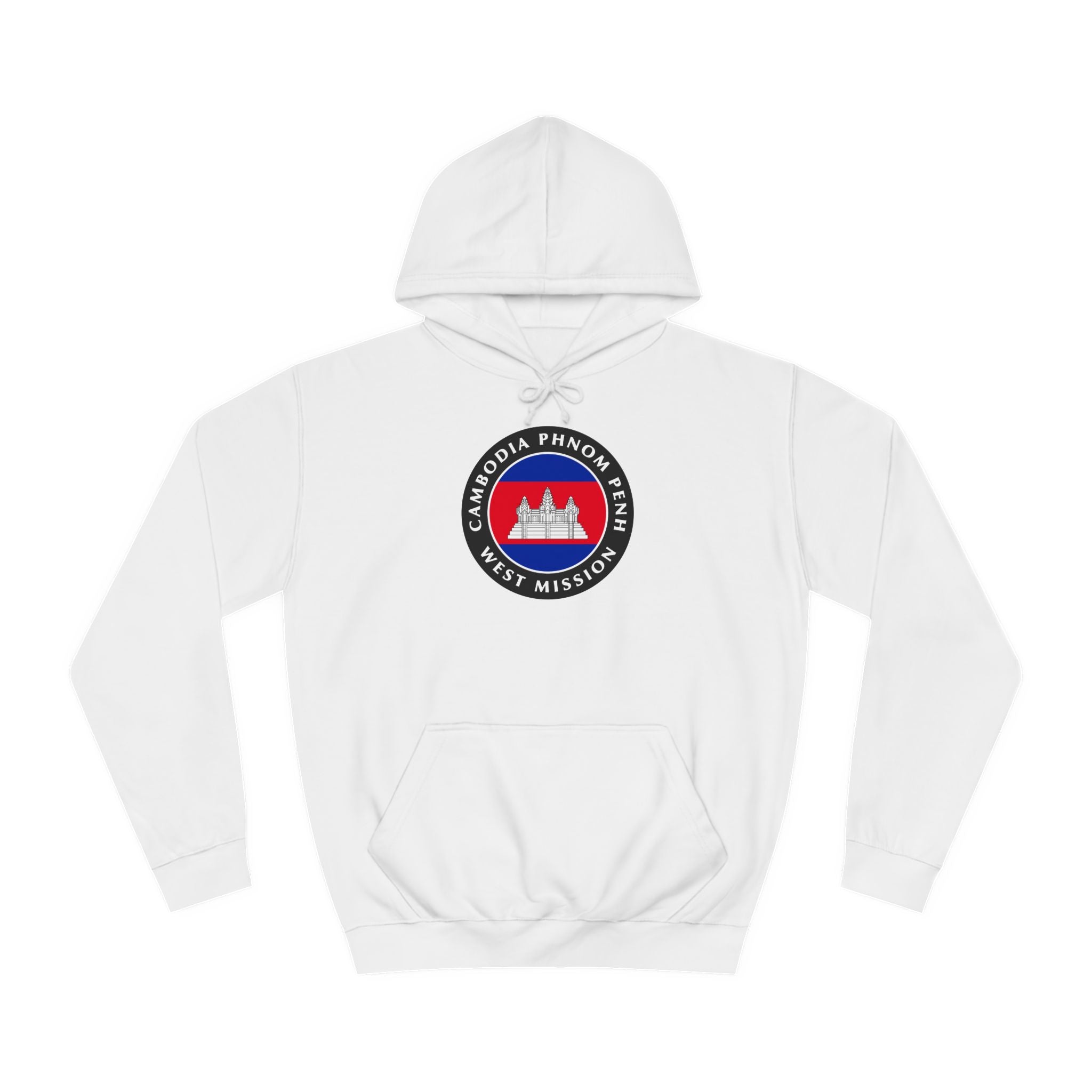 Cambodia Phnom Penh West Mission Flag Logo (Black Border) College Hoodie - Mission Wishlist - LDS Missionary Gift Store